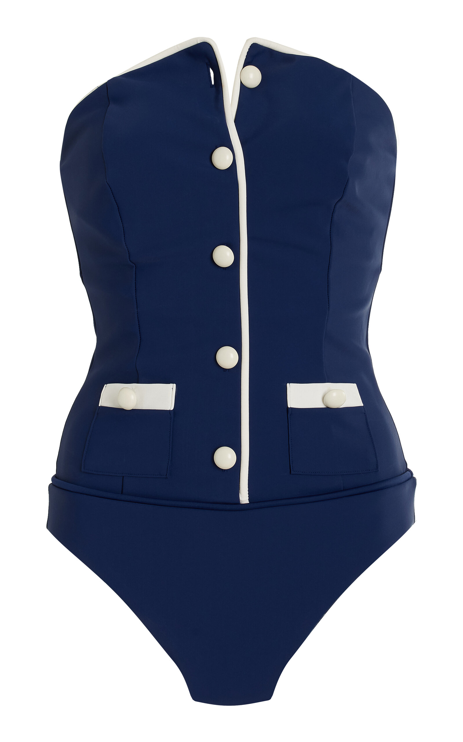 Shop Simkhai Scout Bustier Swimsuit In Blue