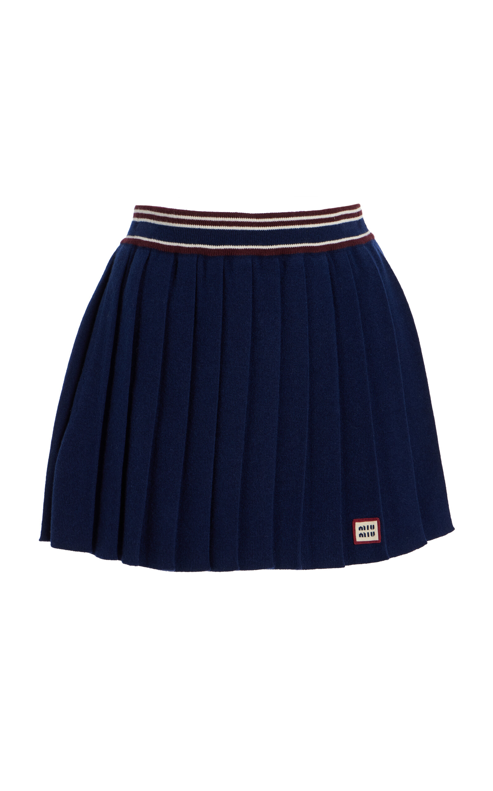 Pleated Wool-Cashmere Mini Skirt