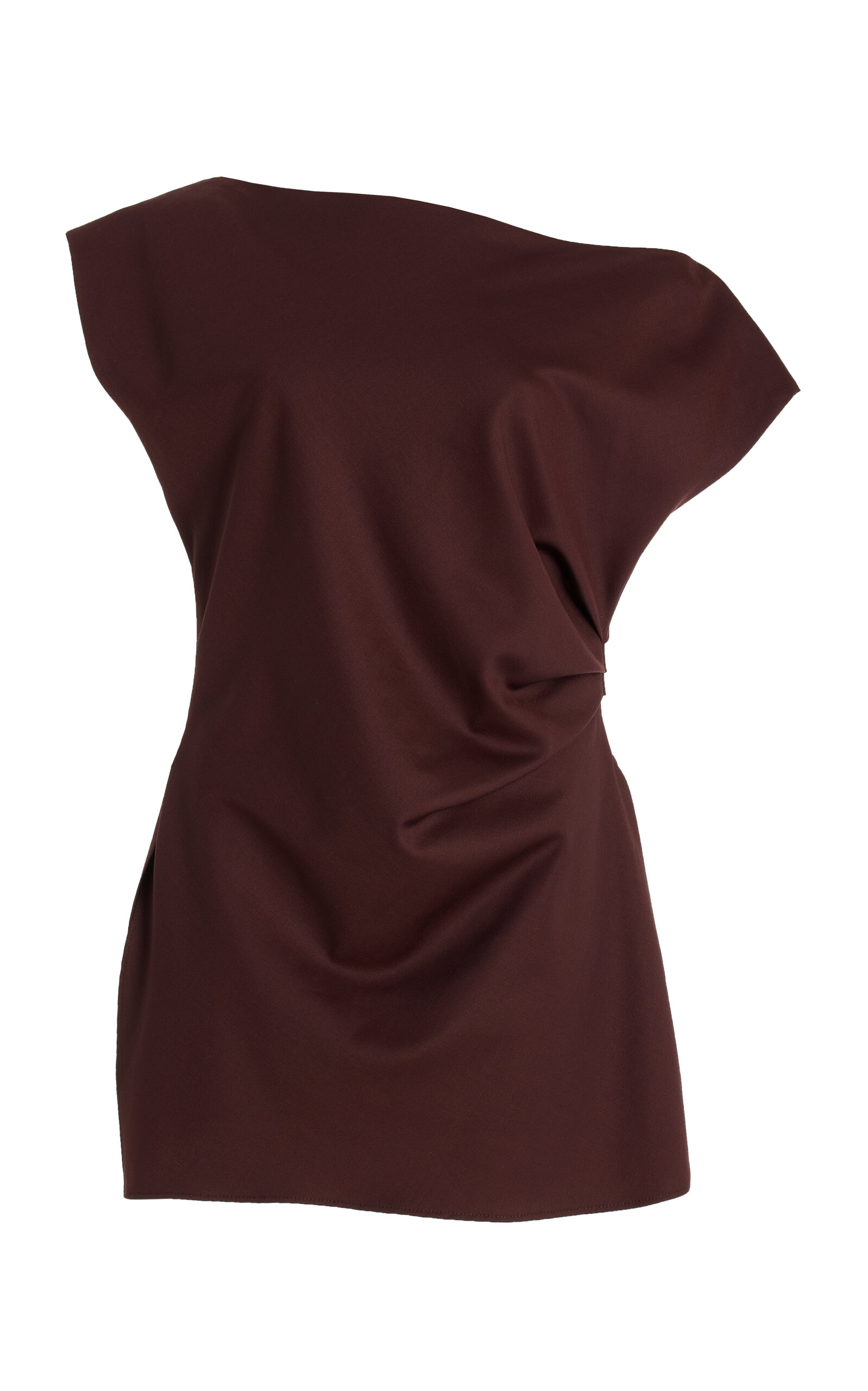 Shop Sophie Et Voila Draped Wool Top In Burgundy