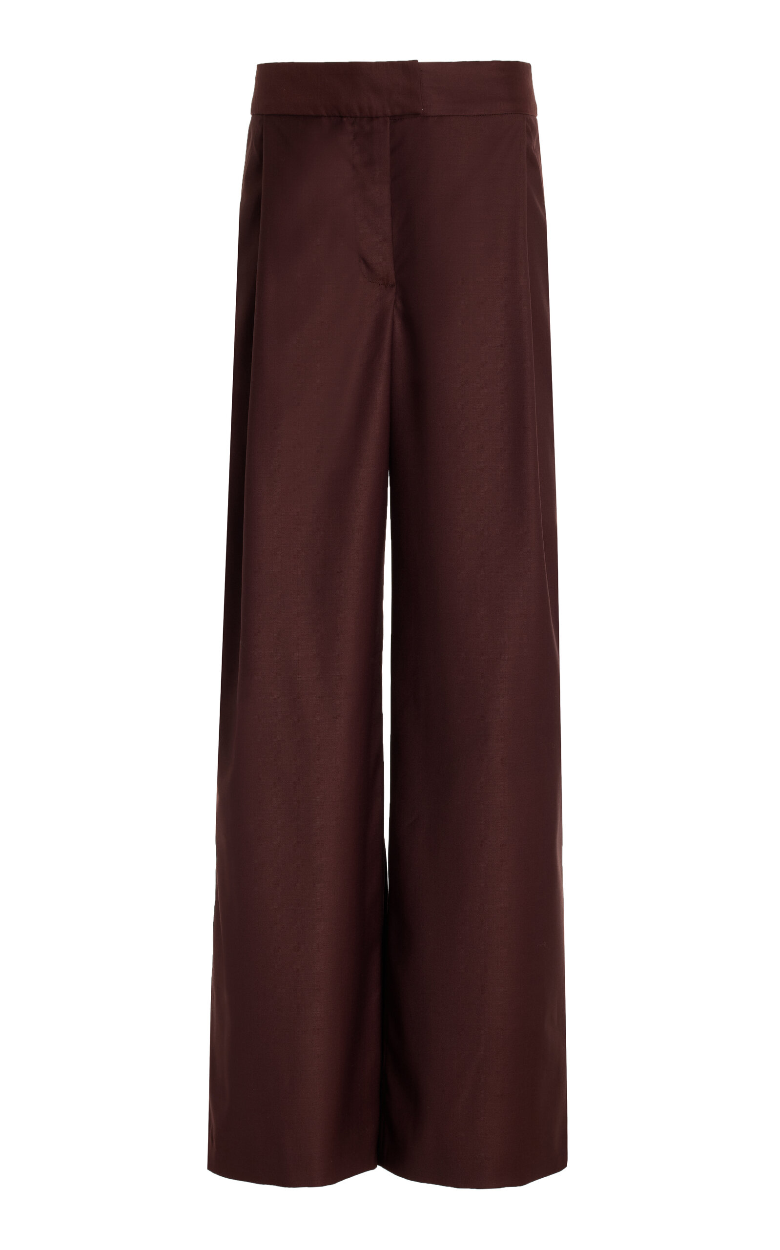 Shop Sophie Et Voila Wool Wide-leg Pants In Burgundy