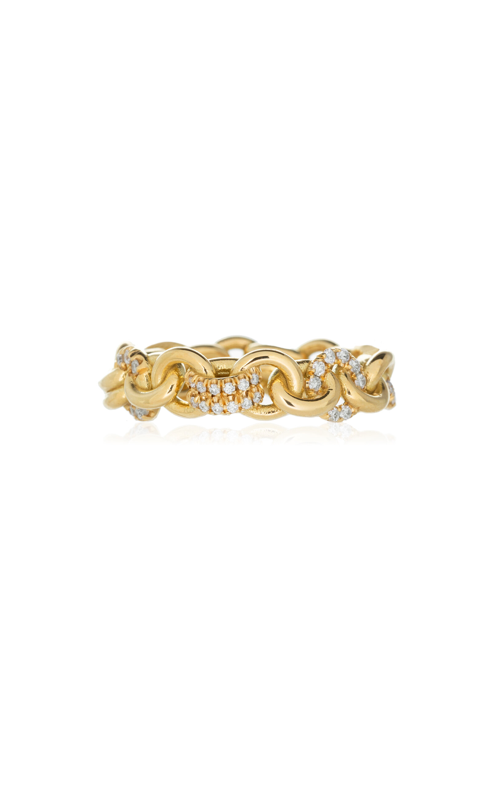 Shop Spinelli Kilcollin Medium Fused Serpents 18k Yellow Gold Diamond Pavé Ring