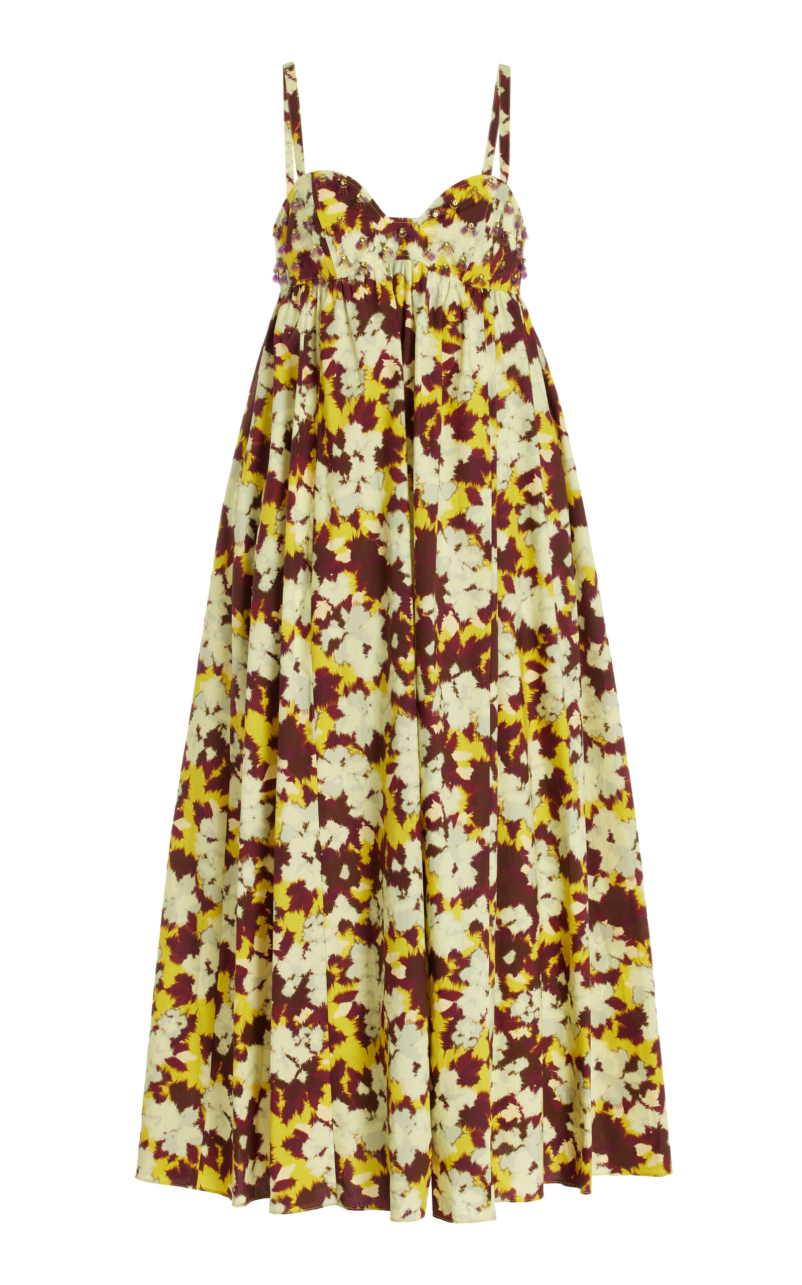 Ulla Johnson Harlan Embellished Cotton Midi Dress In Multi