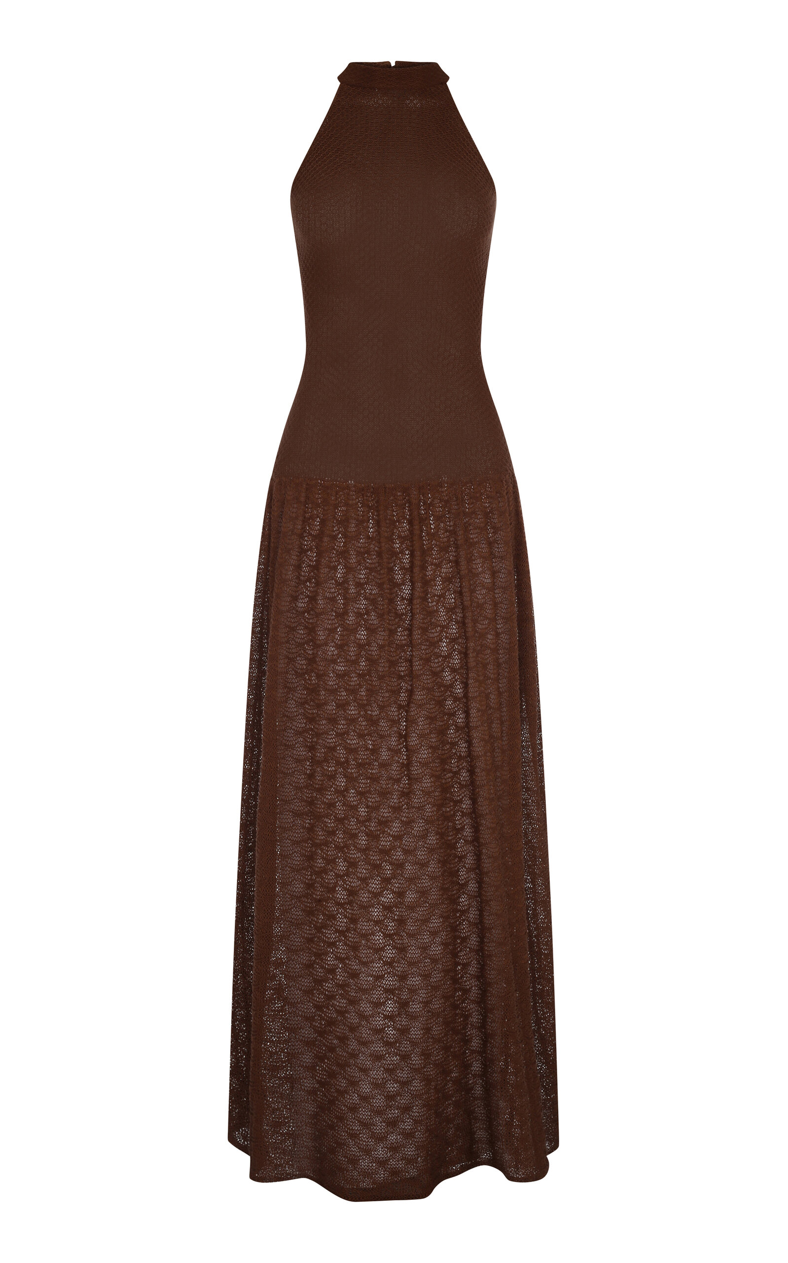 Shop Escvdo Exclusive Cayo Cotton Knit Maxi Dress In Brown