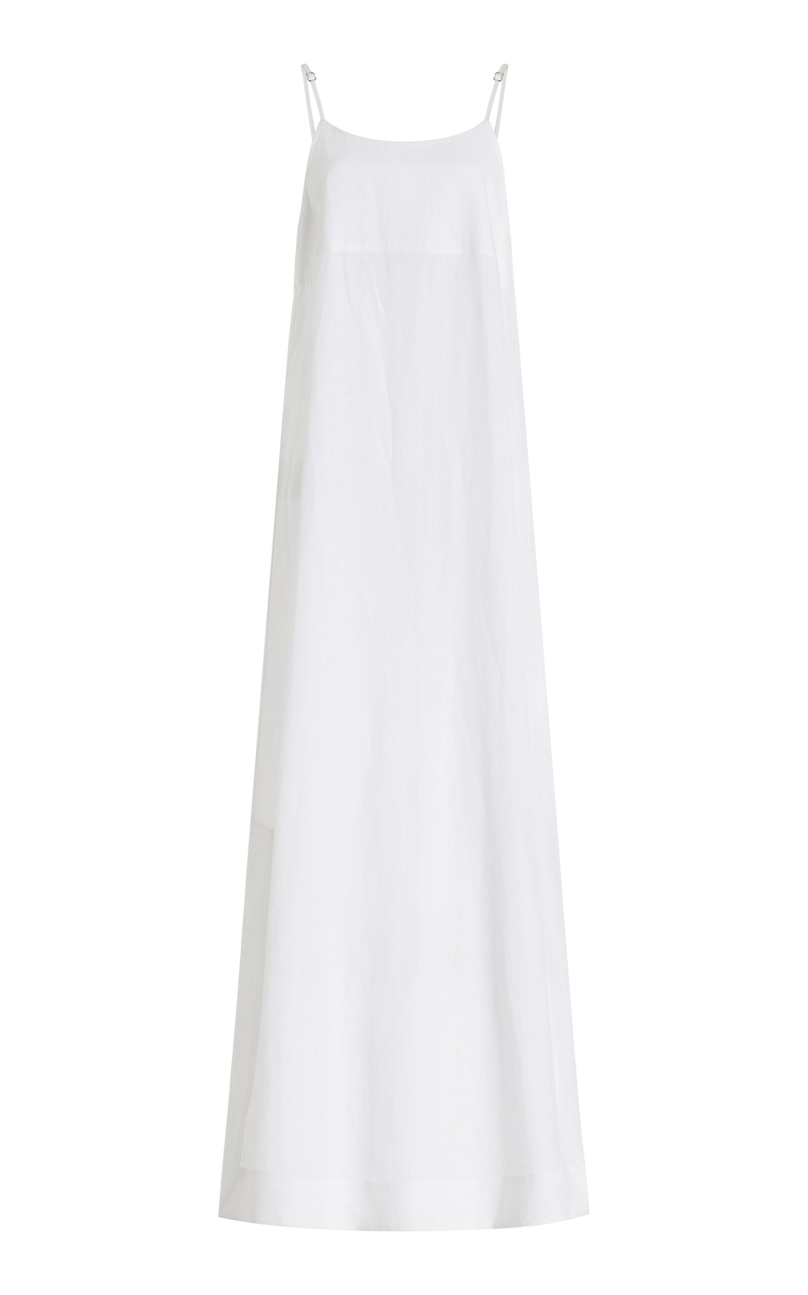 Shop Bondi Born Leiden Organic Linen Maxi Dress In White