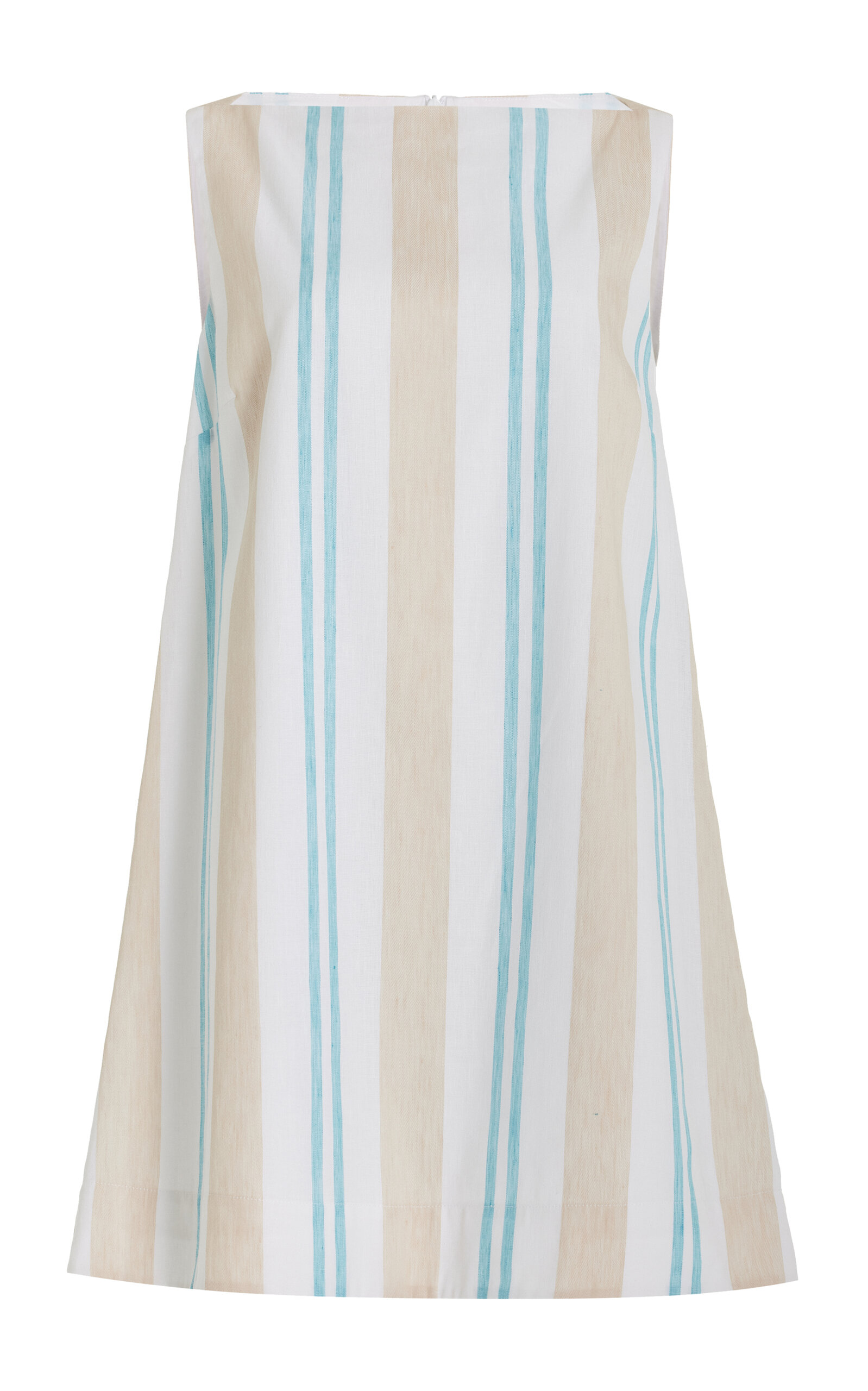 Shop Bondi Born Arezzo Organic Linen-cotton Mini Dress In Stripe