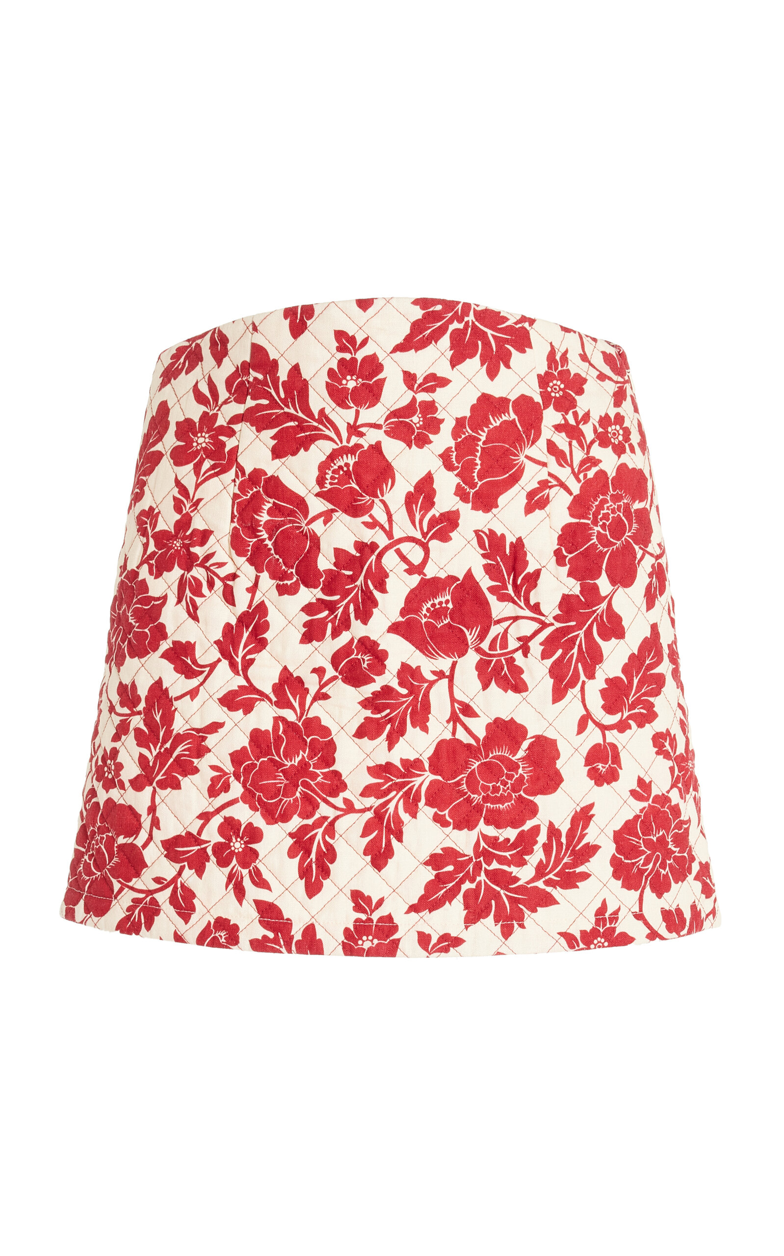 POSSE ROMEO QUILTED LINEN MINI SKIRT 