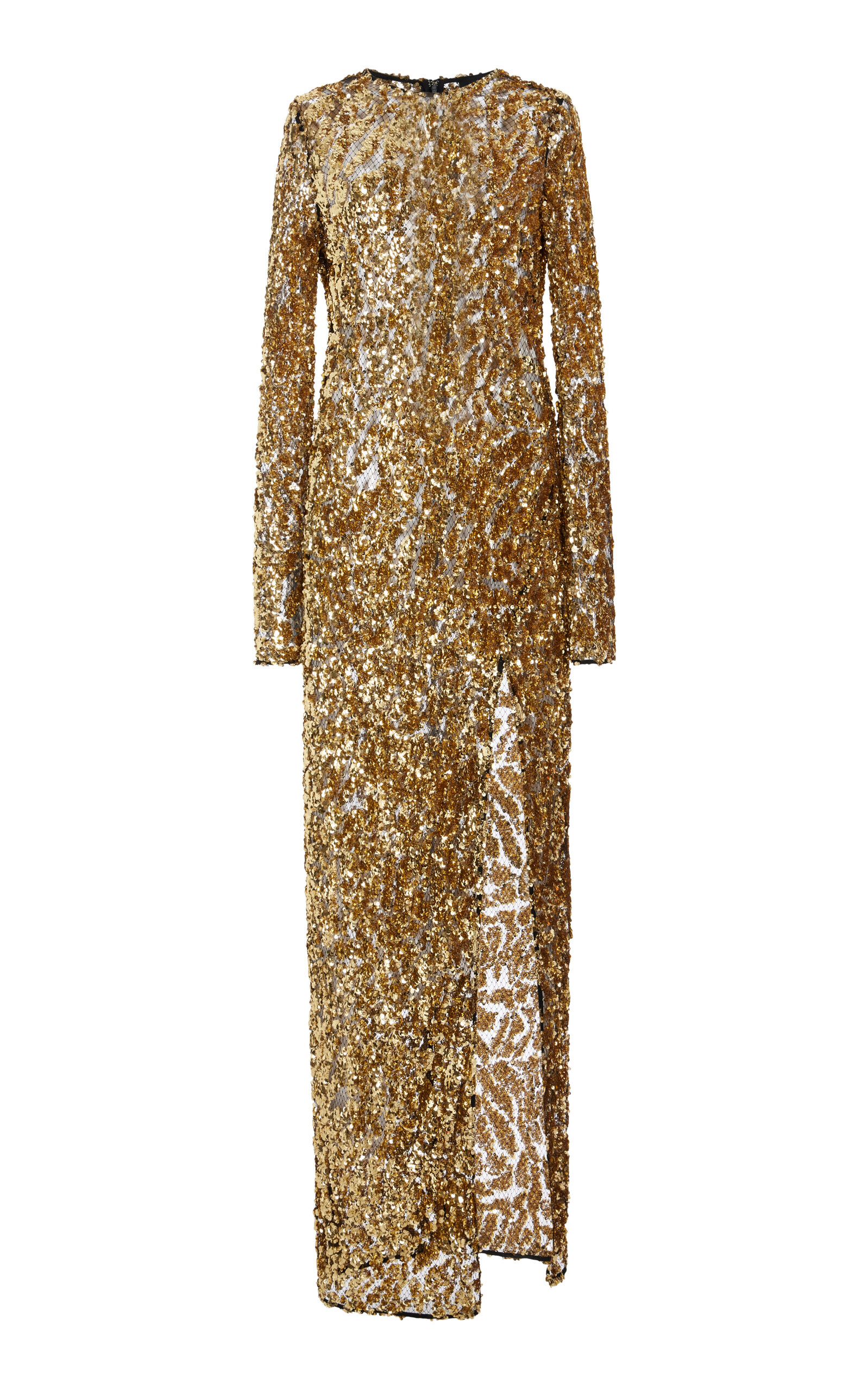 Shop Lapointe Abstract Sequined Gown In Metallic