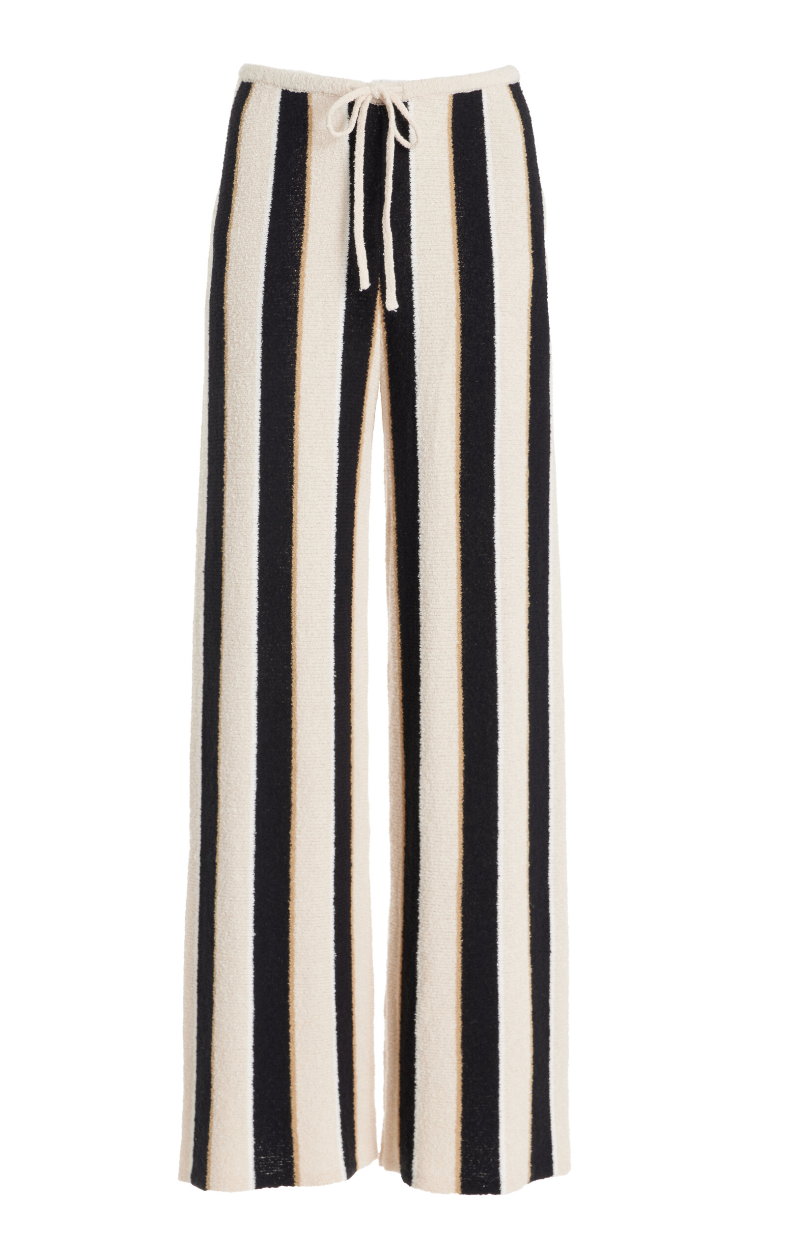 Shop Zulu & Zephyr Striped Cotton-linen Knit Pants