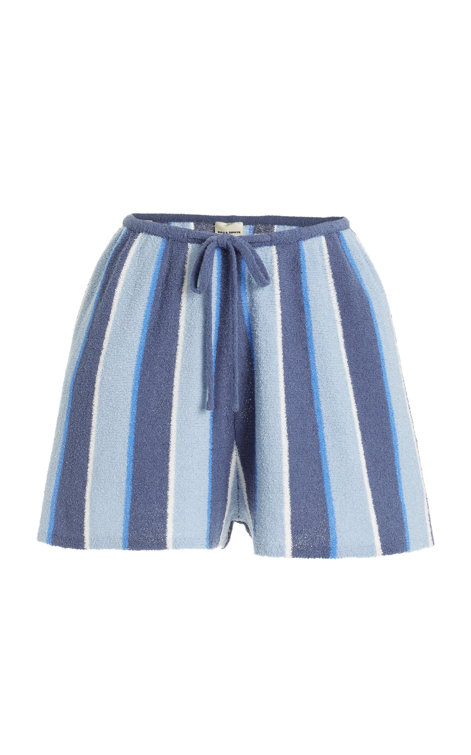 Striped Cotton-Linen Knit Shorts