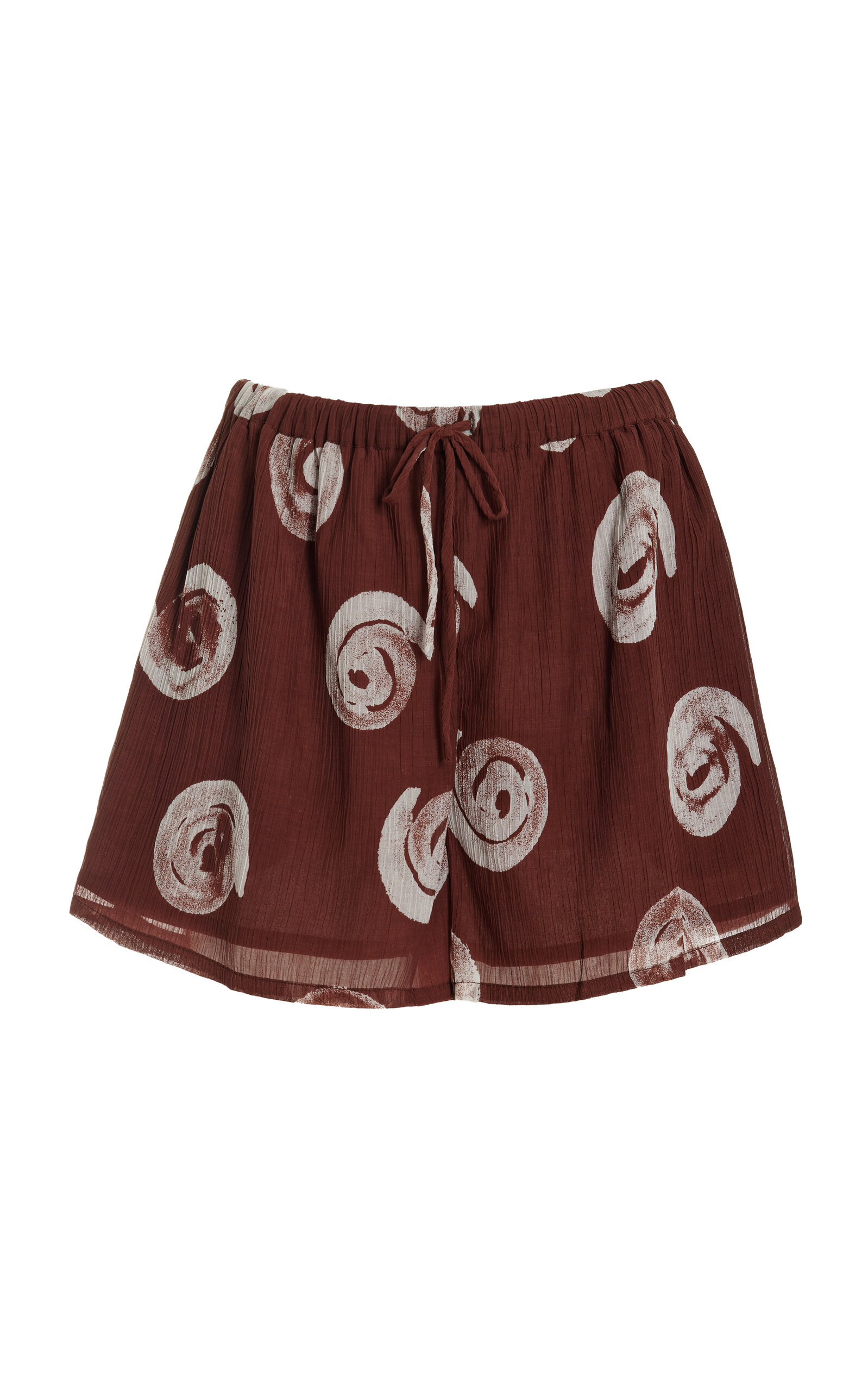 Shop Zulu & Zephyr Textured Cotton-blend Shorts In Brown