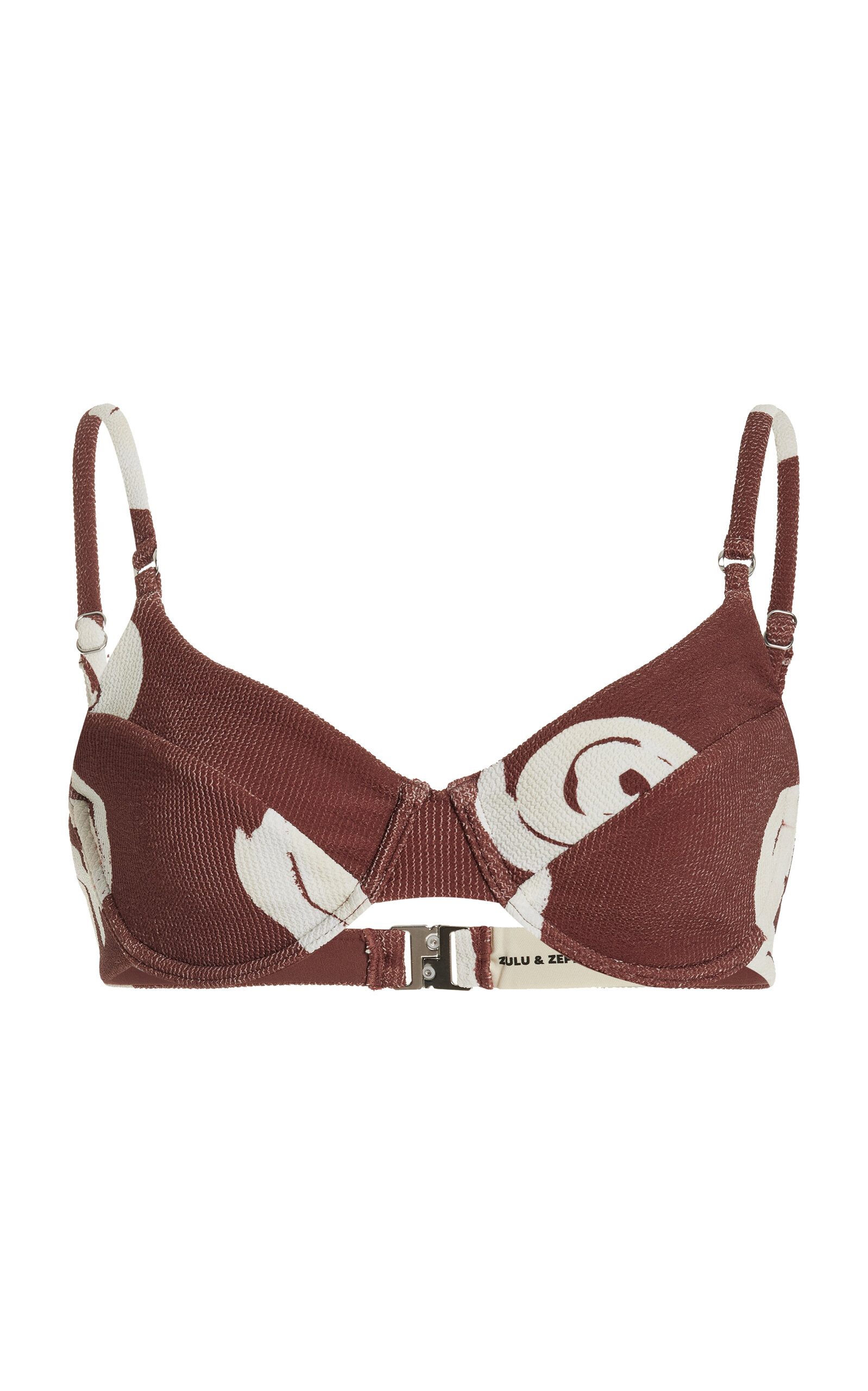 Shop Zulu & Zephyr Textured Balconette Bikini Top In Brown