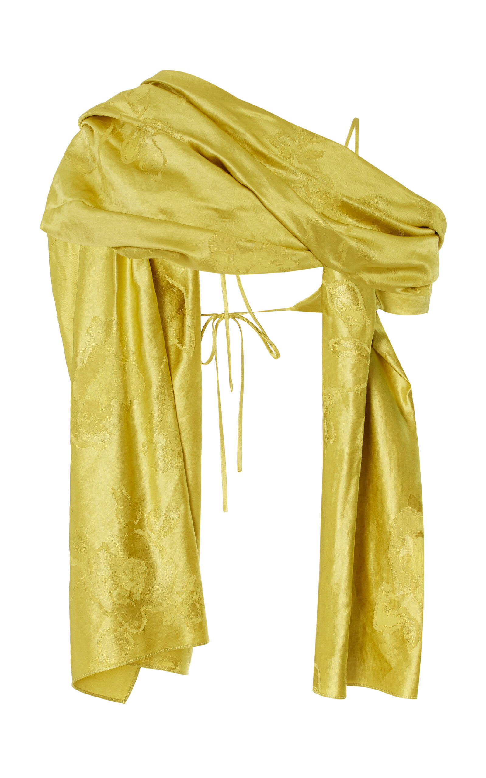 Shop Rosie Assoulin Throw Me Over Your Shoulder Draped Top In Yellow