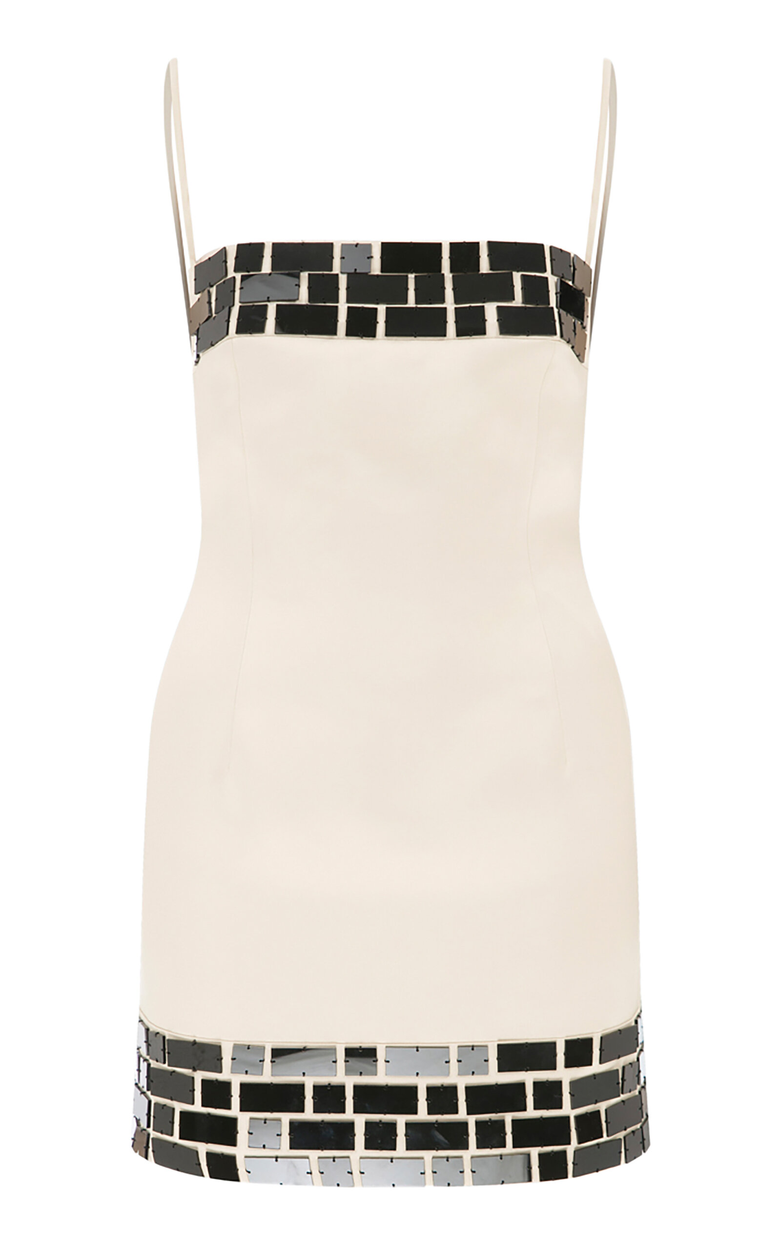 Shop Ila Carole Embellished Crepe Mini Dress In Tan