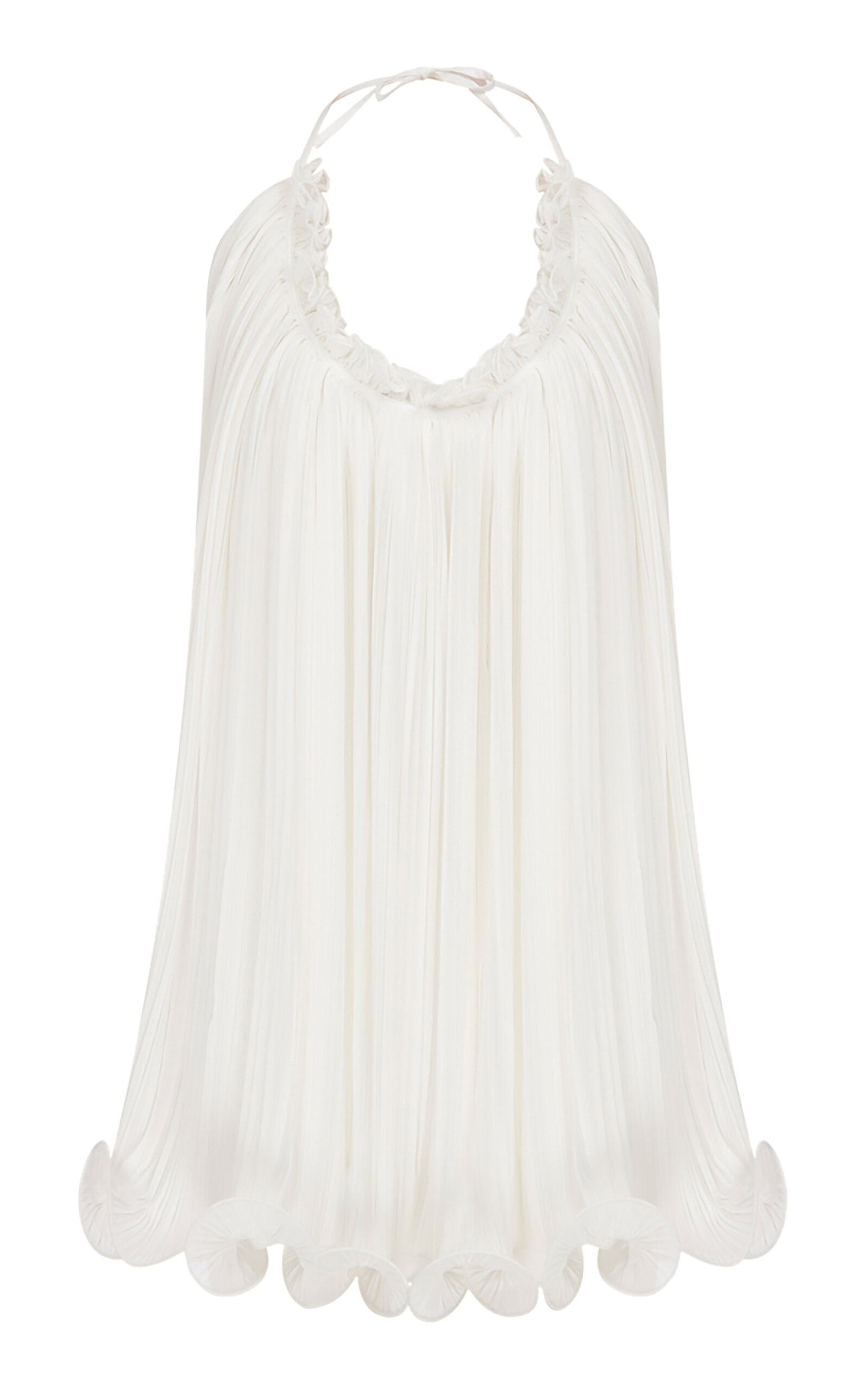 . Swan Flounced Chiffon Mini Dress