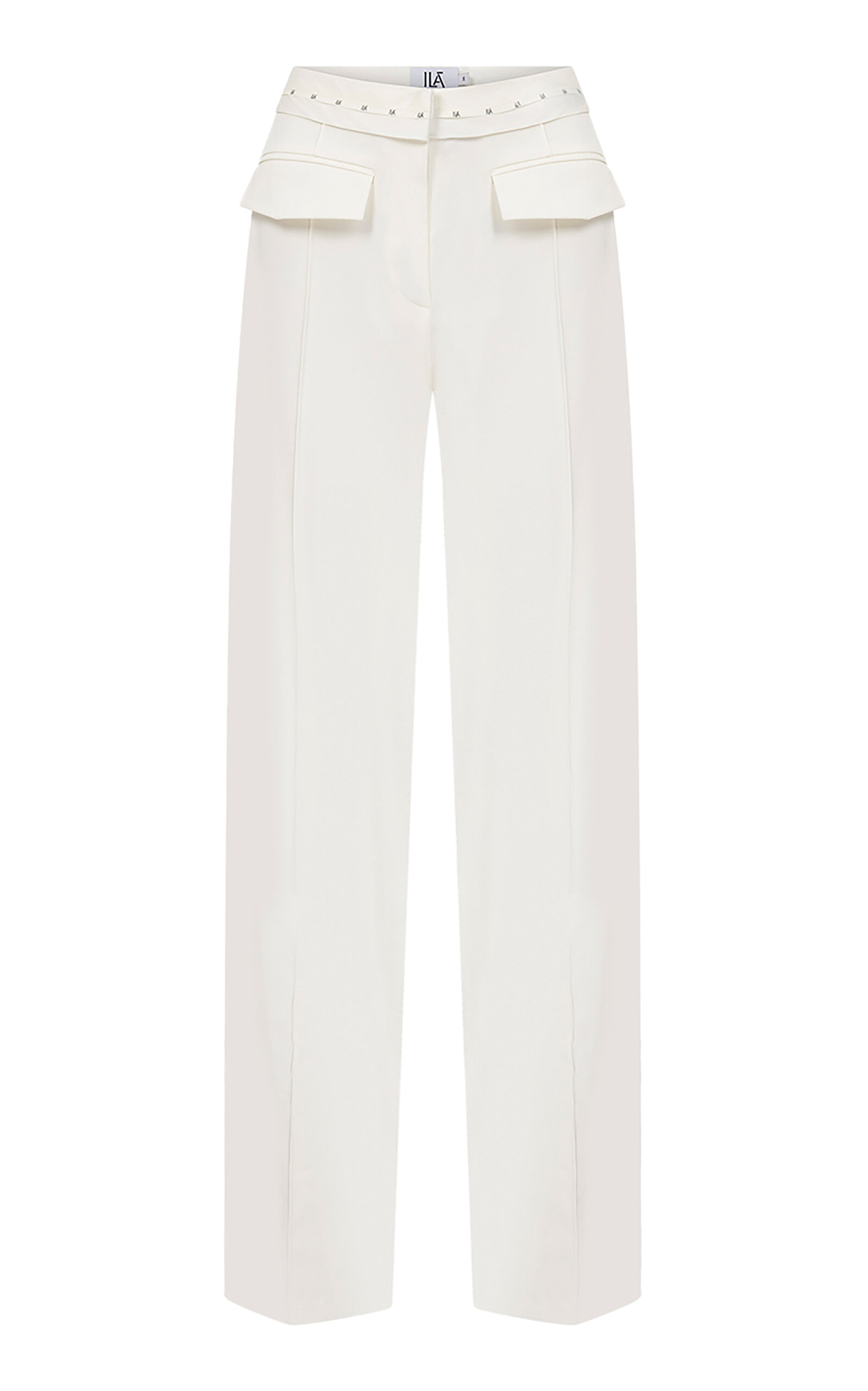 Ila Susan Cotton-blend Wide-leg Pants In White