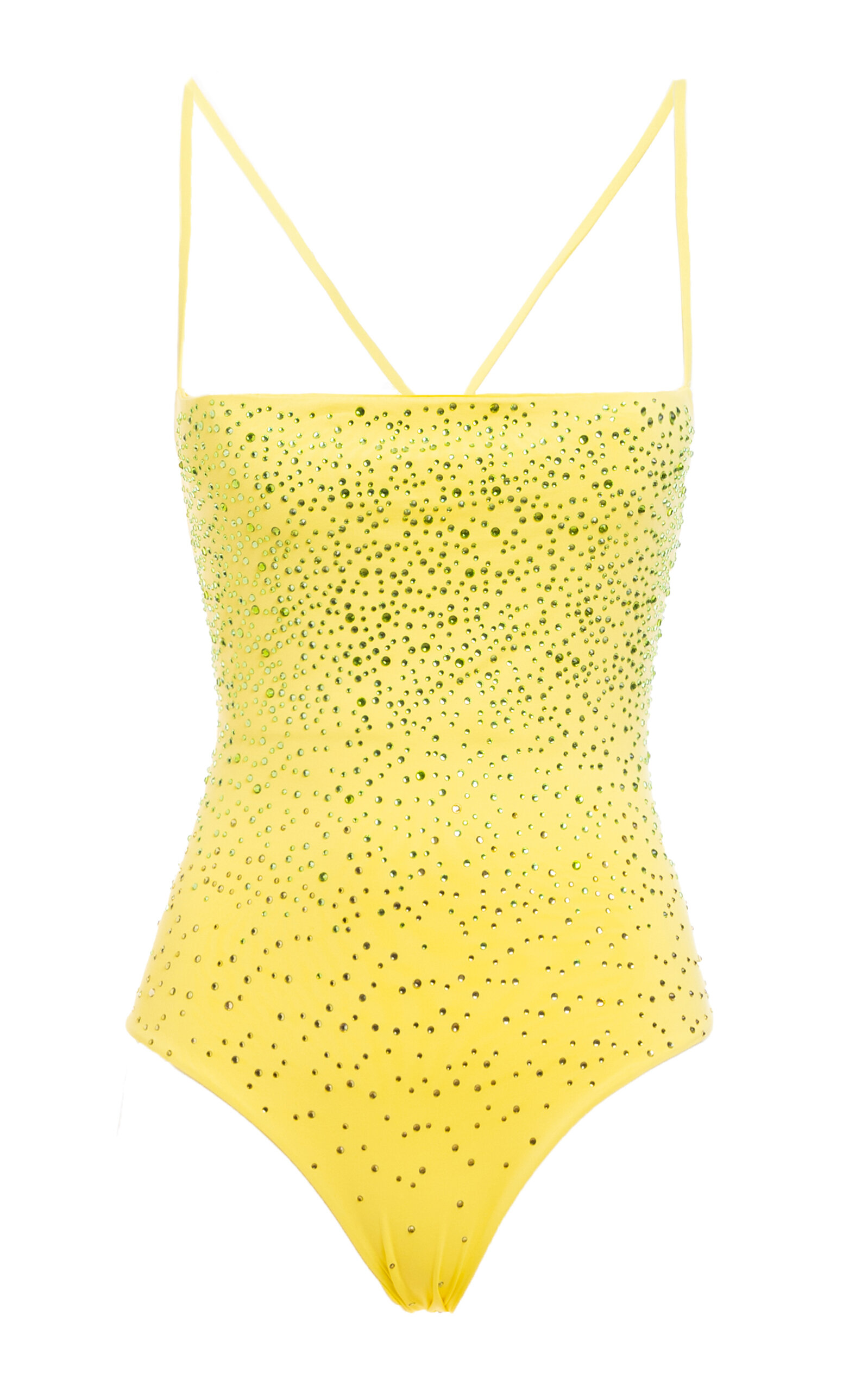 Des_phemmes Crystal-embroidered Bikini Set In Yellow