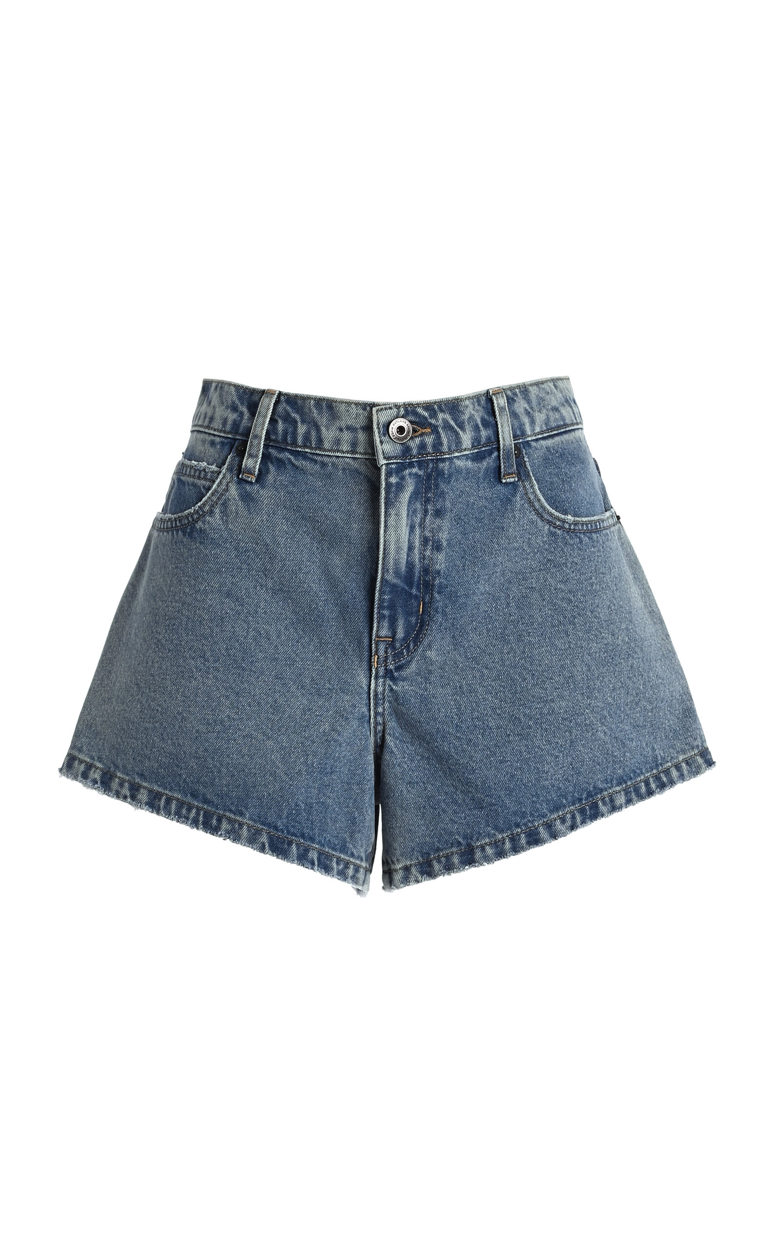 x Olive Cooke Stella High-Rise Flared Denim Shorts