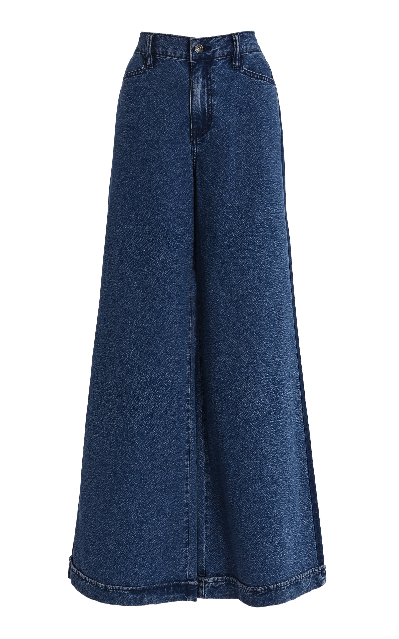 Leigh Rigid Mid-Rise Wide-Leg Long Jeans