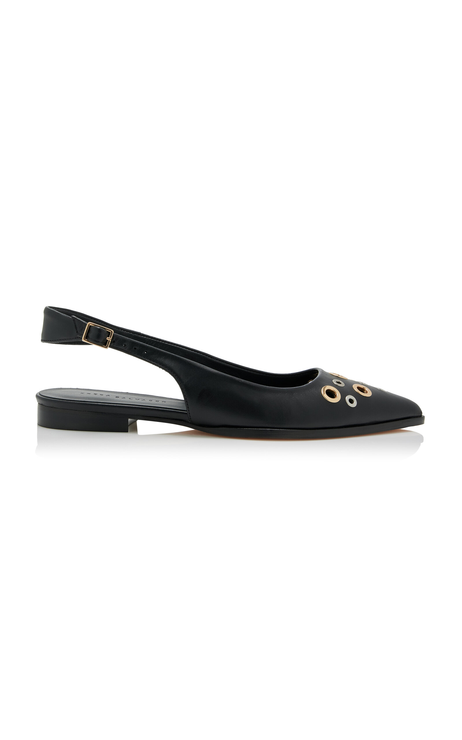 FRĒDA SALVADOR Marie Grommet Leather Slingback Flats