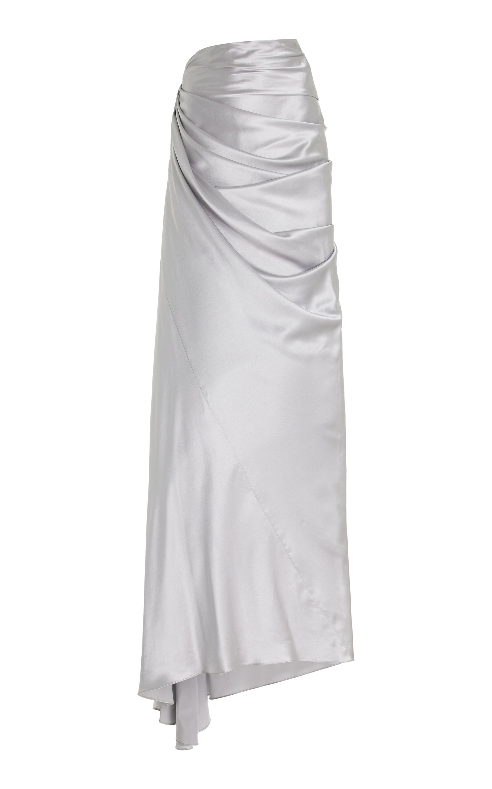 Draped Silk Maxi Skirt