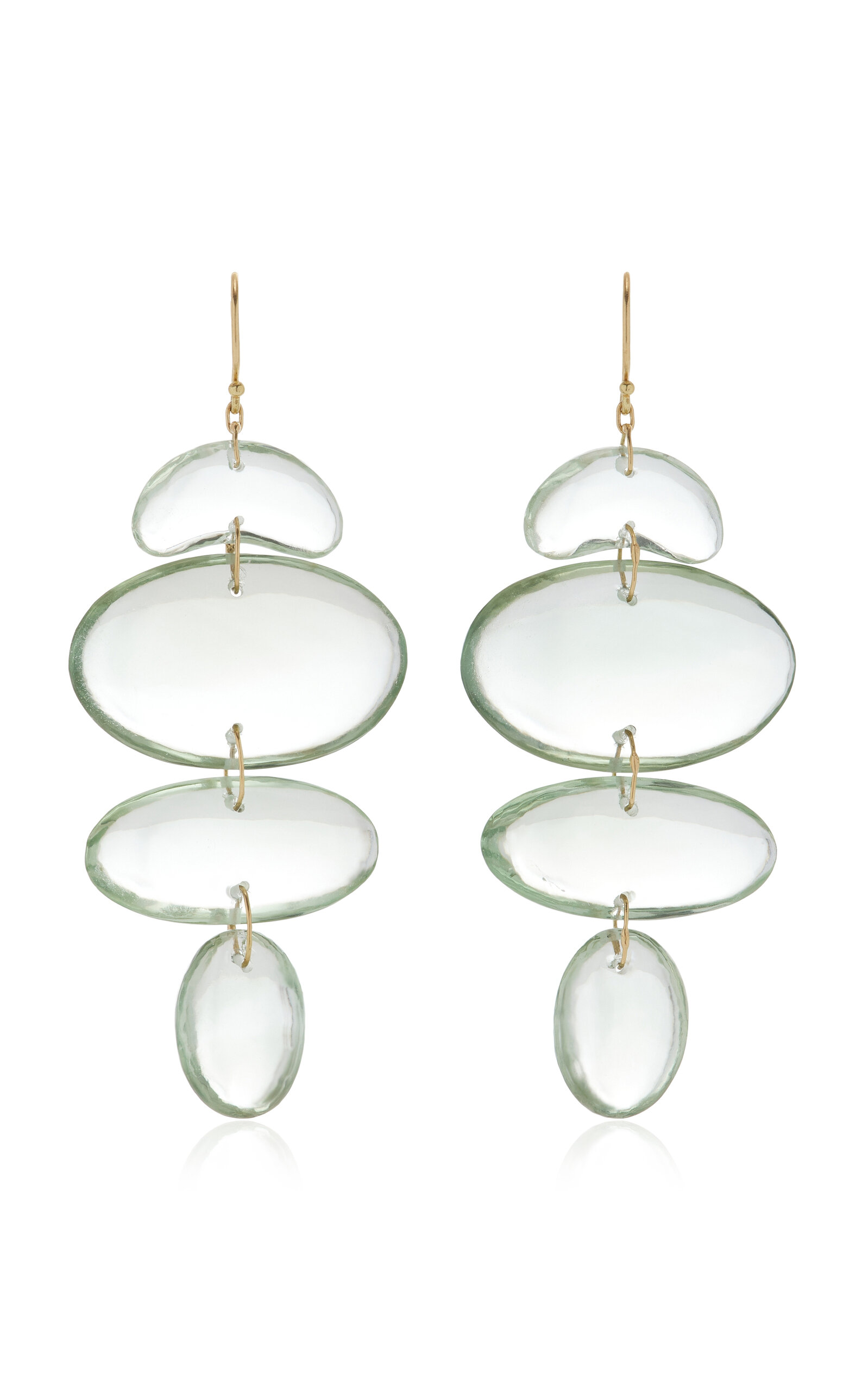 Ten Thousand Things 18k Yellow Gold & Green Amethyst Oval Totem Earring
