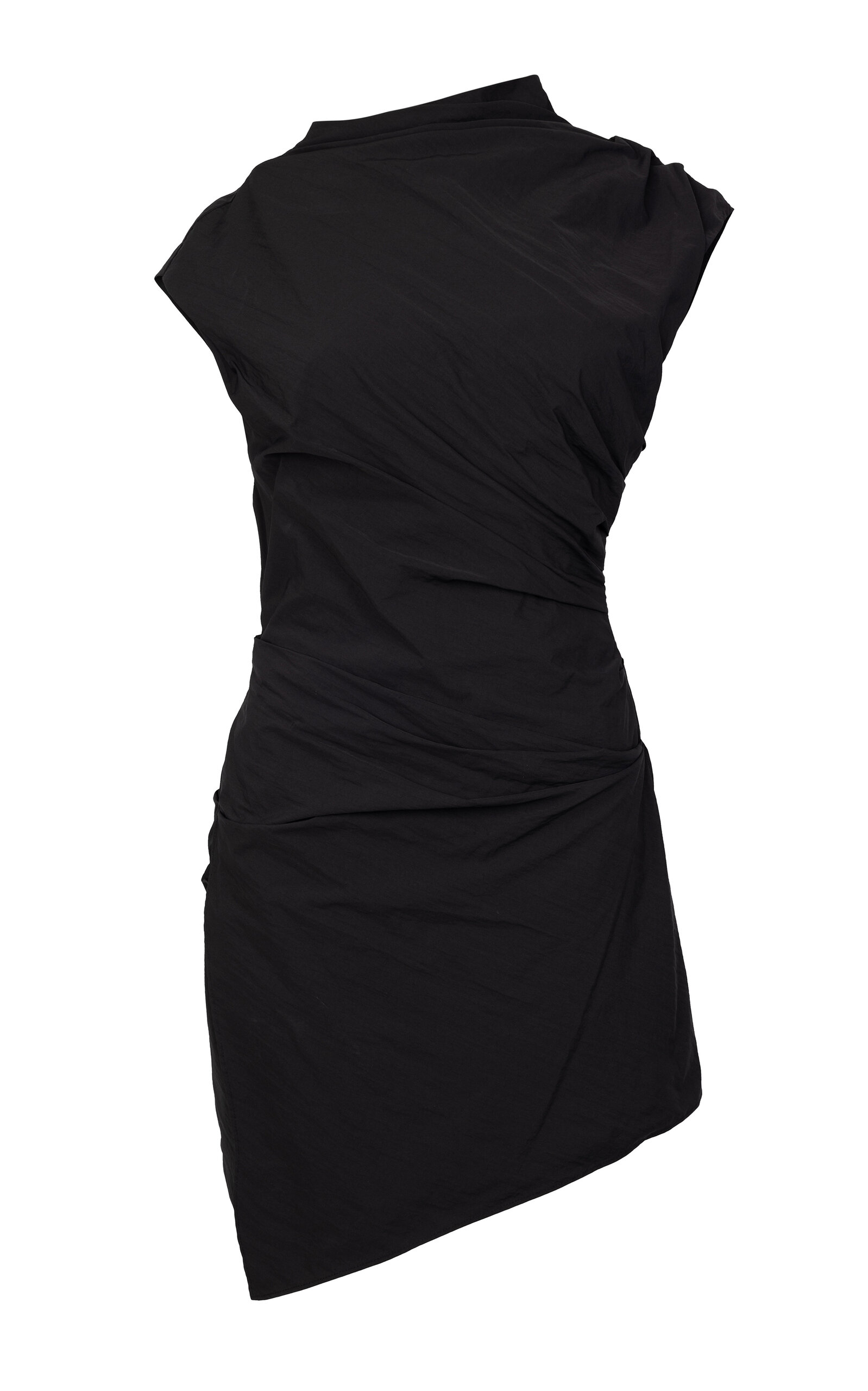 Shop Paris Georgia Serge Mockneck Mini Dress In Black