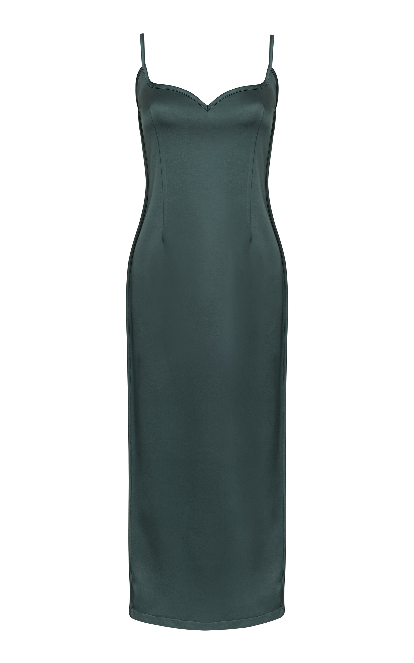 Shop Paris Georgia Heart Sweetheart-neck Maxi Dress In Olive