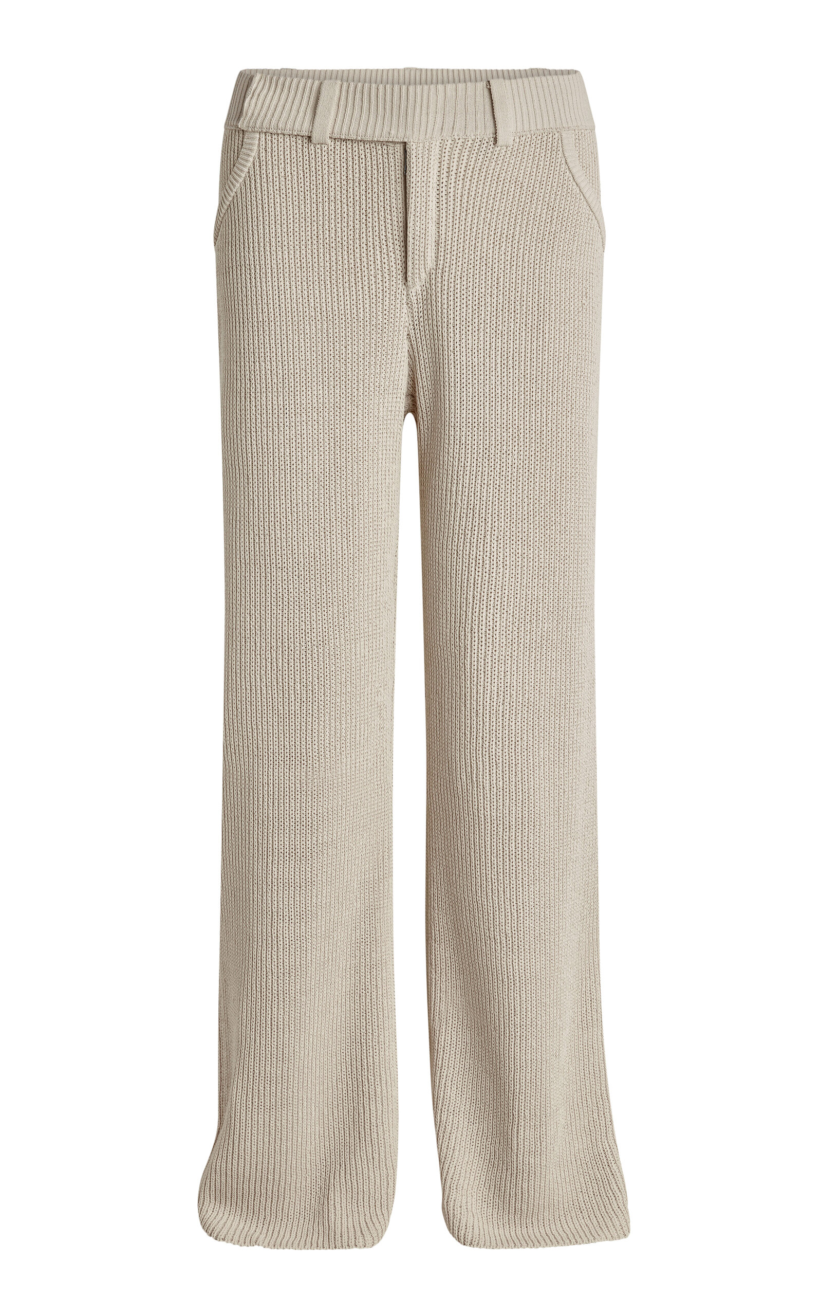 Vena Low-Rise Knit Cotton-Blend Pants