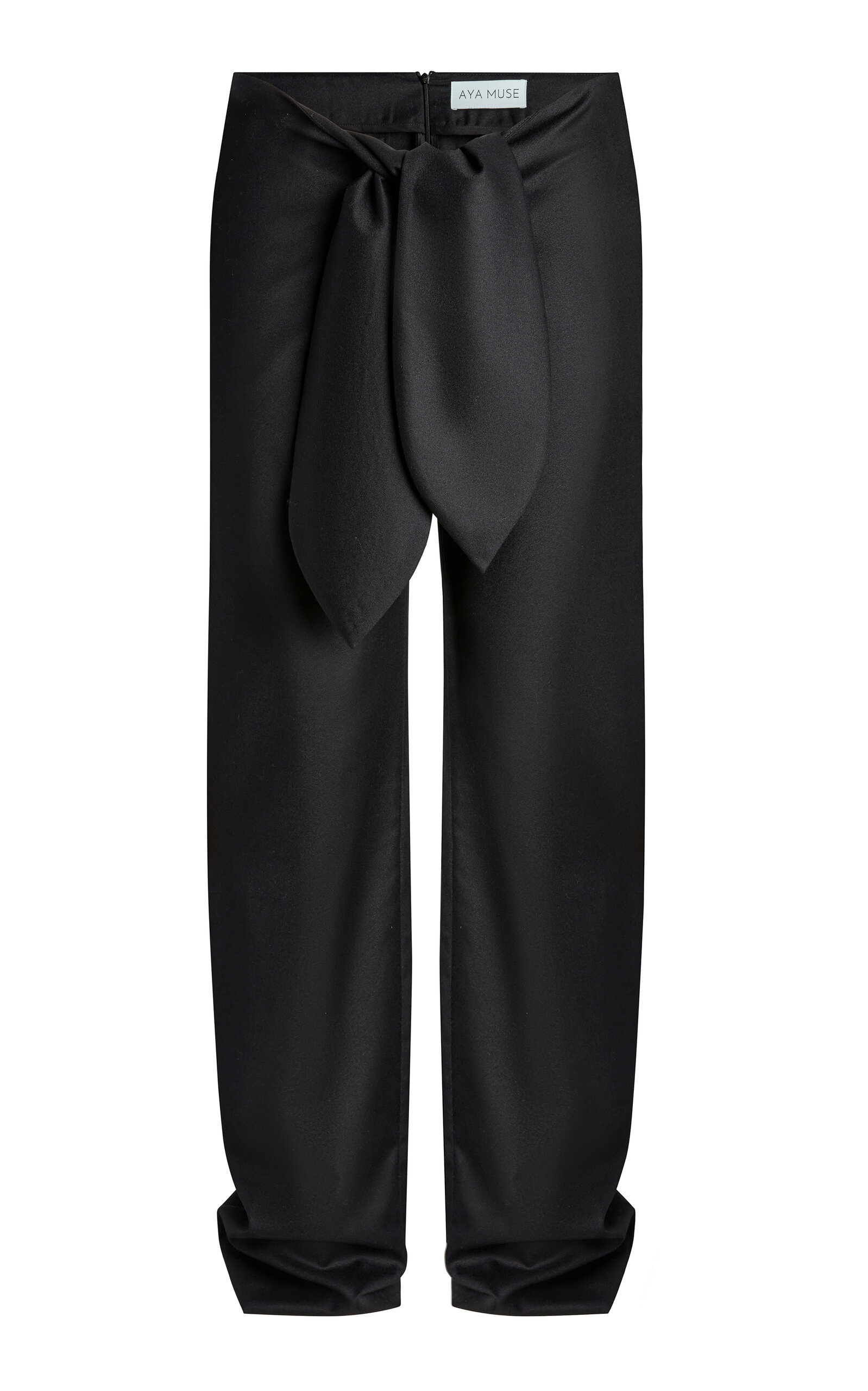 Vest Tie-Detailed Wool Satin Straight-Leg Pants