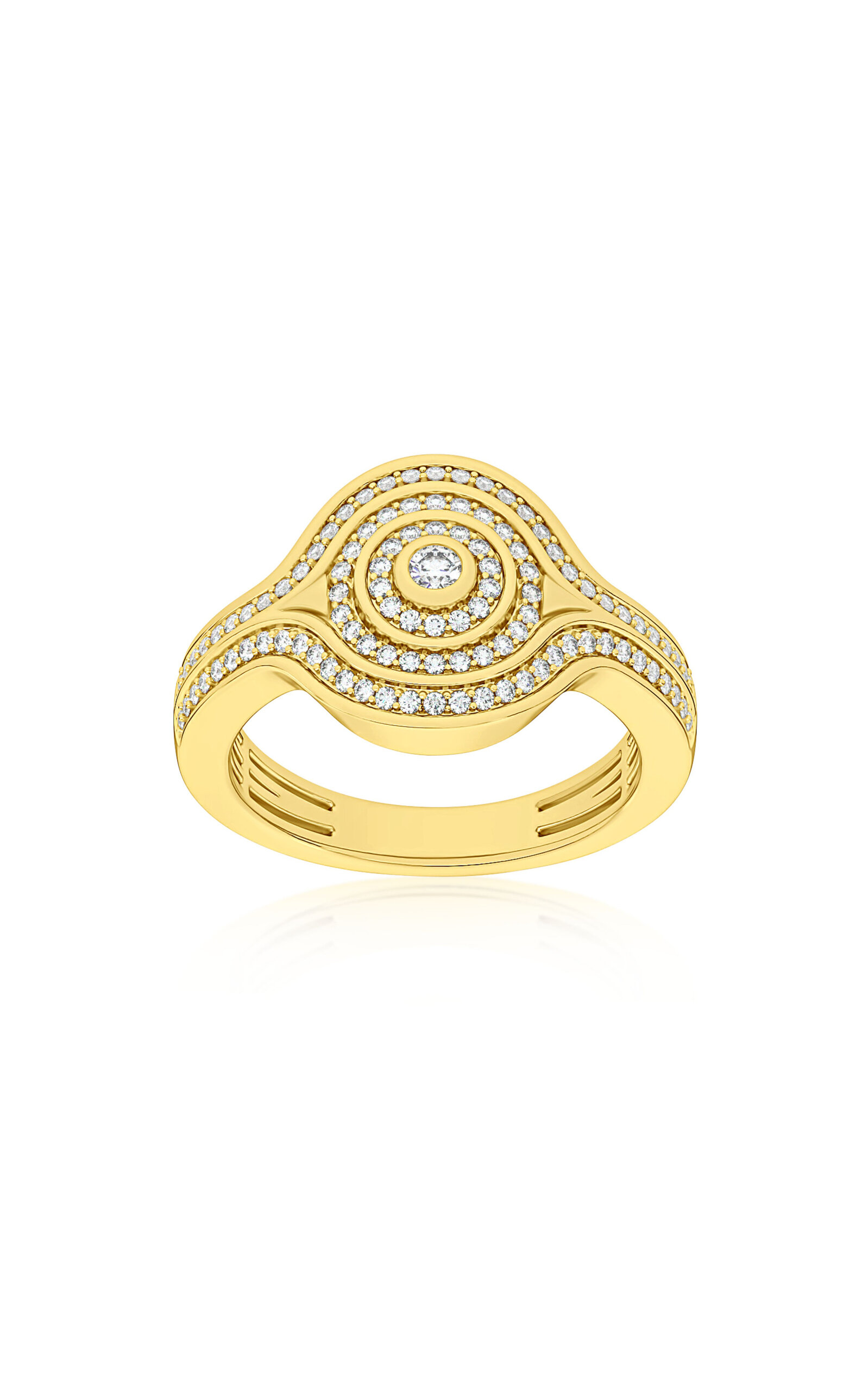 Universum 18K Yellow Gold Diamond Pinky Ring