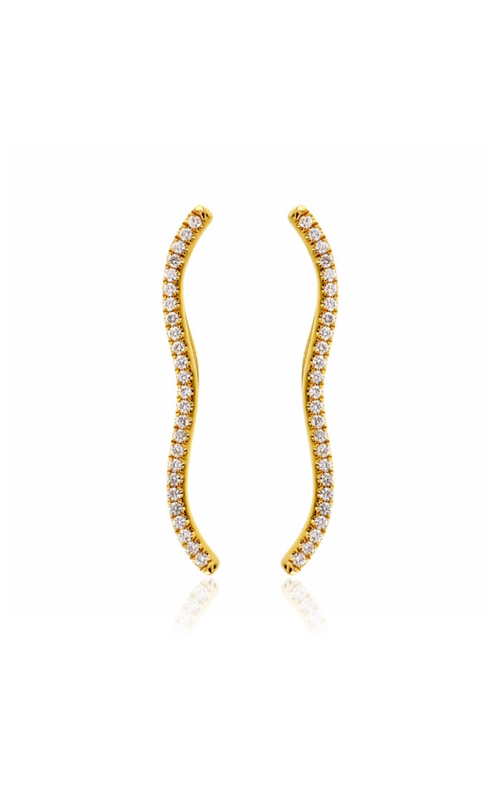 Shop Almasika Berceau 18k Yellow Gold Diamond Earrings