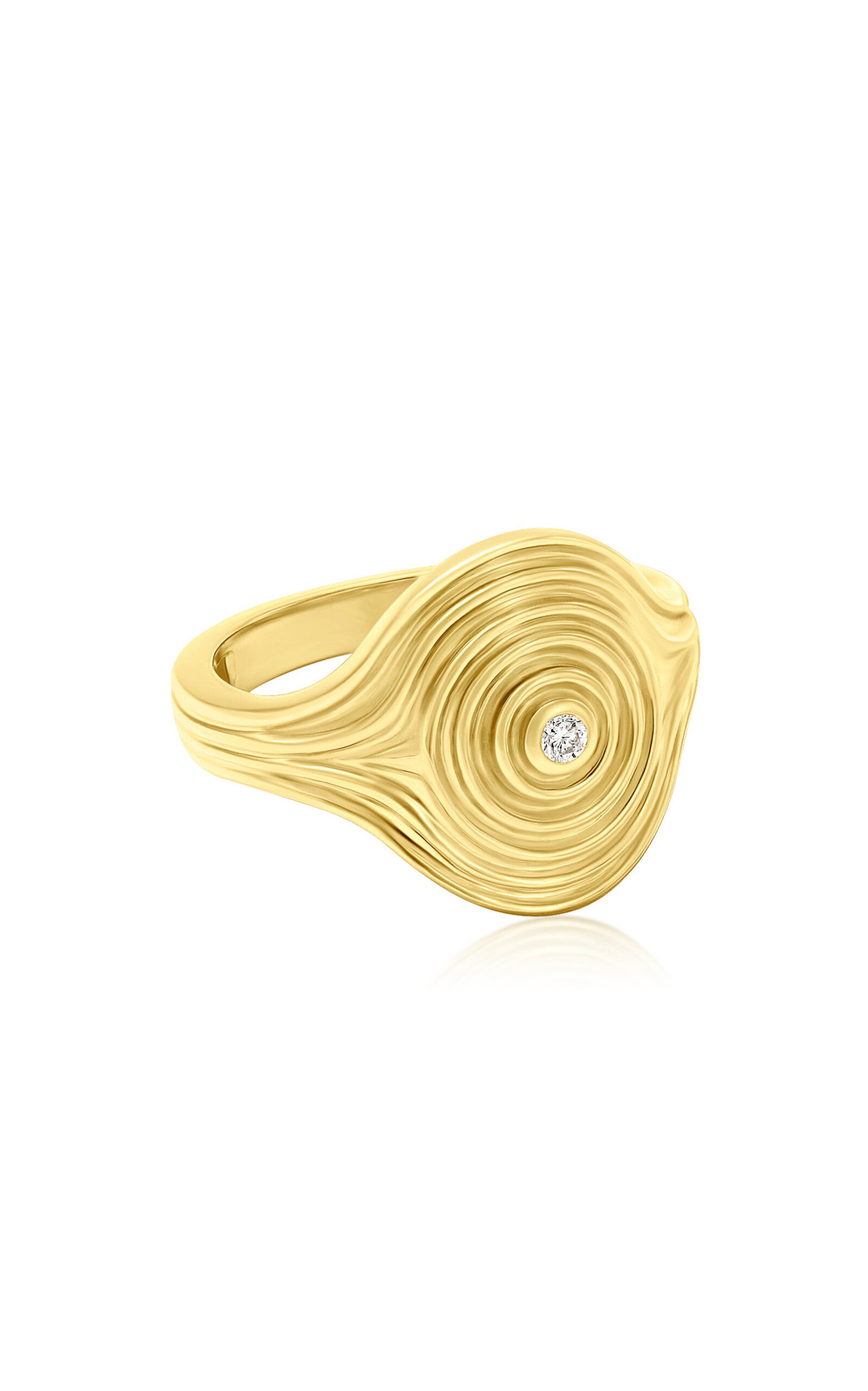 Universum 18K Yellow Gold Diamond Pinky Ring