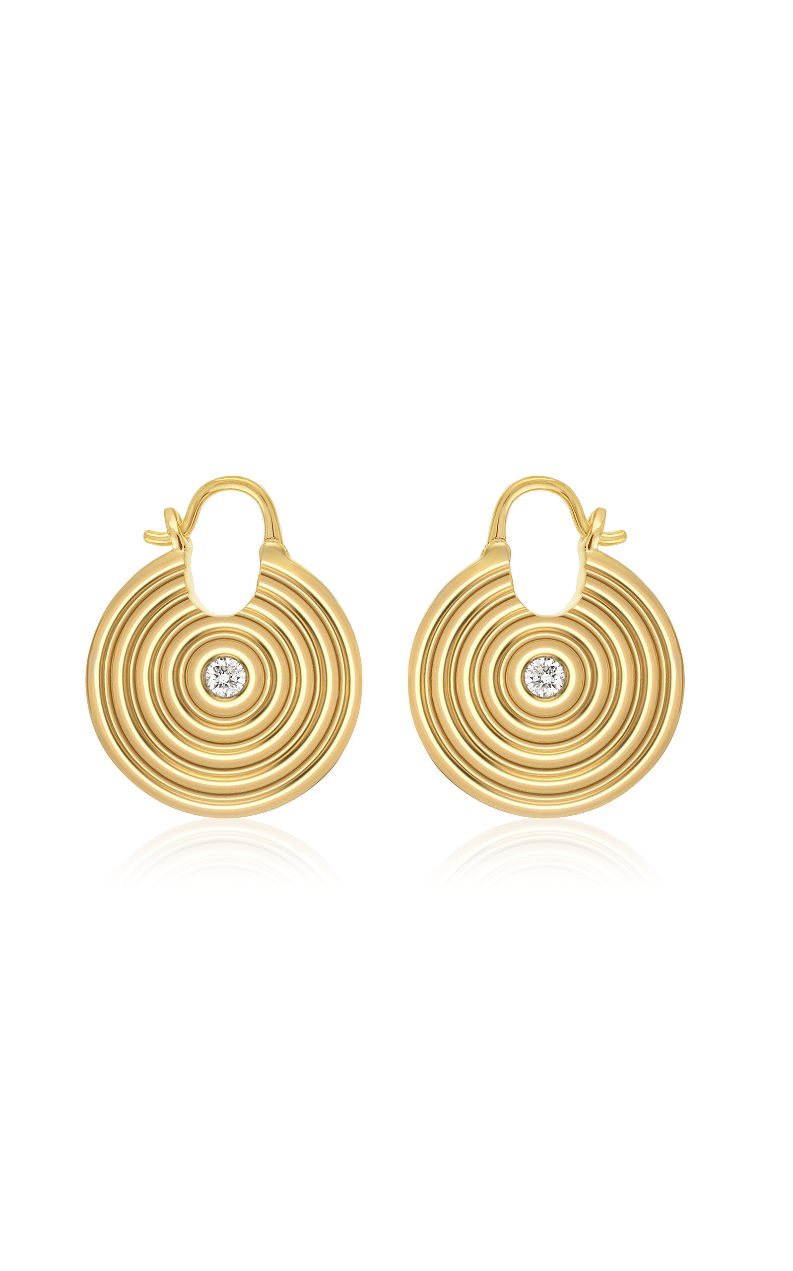 Universum 18K Yellow Gold Diamond Hoop Earrings