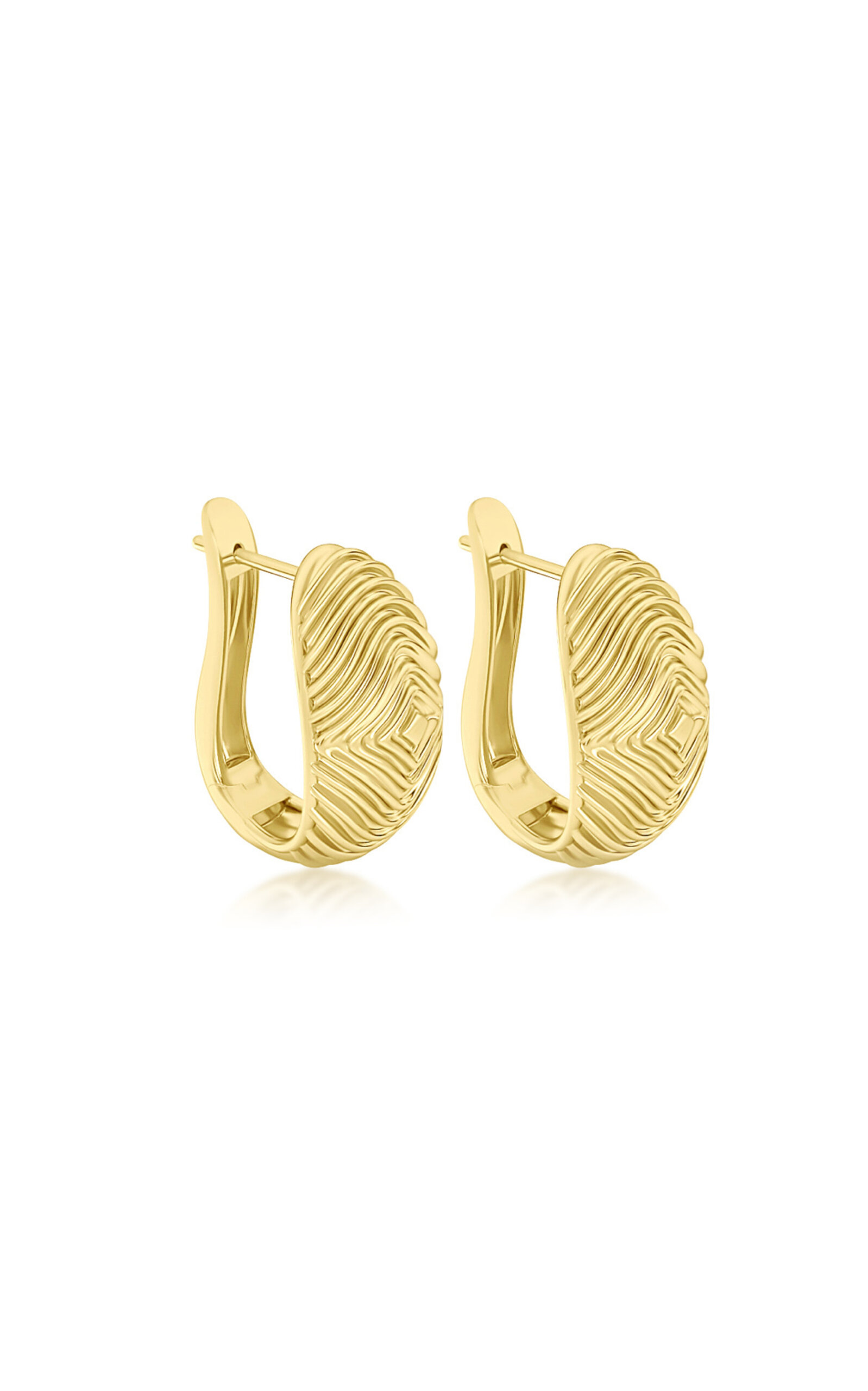 Large Veni 18K Yellow Gold Diamond Hoop Earrings