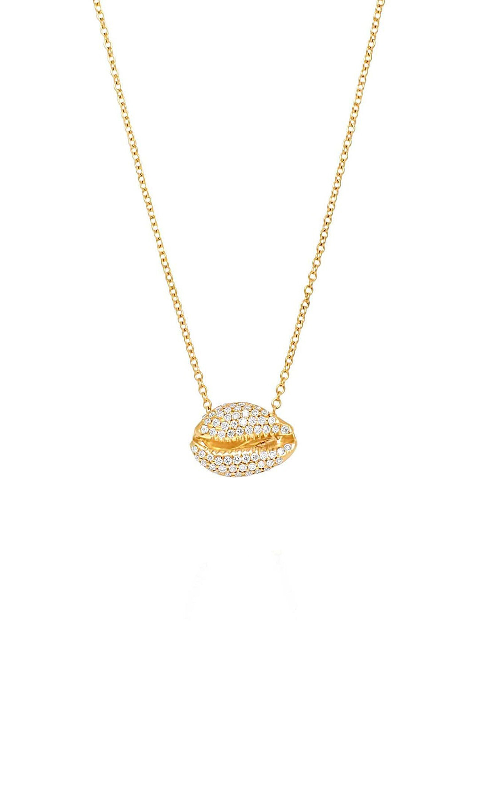 Shop Almasika Le Petit Cauri Endiamante 18k Yellow Gold Diamond Necklace