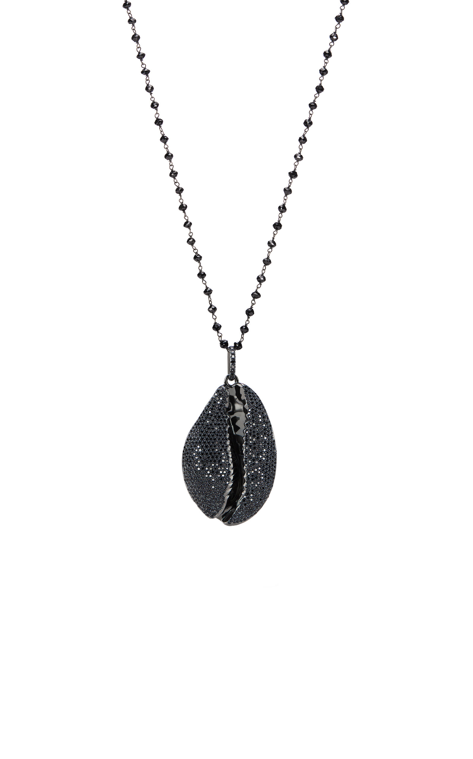 Shop Almasika Le Cauri Endiamante Le Très Grand Noir Necklace In Black