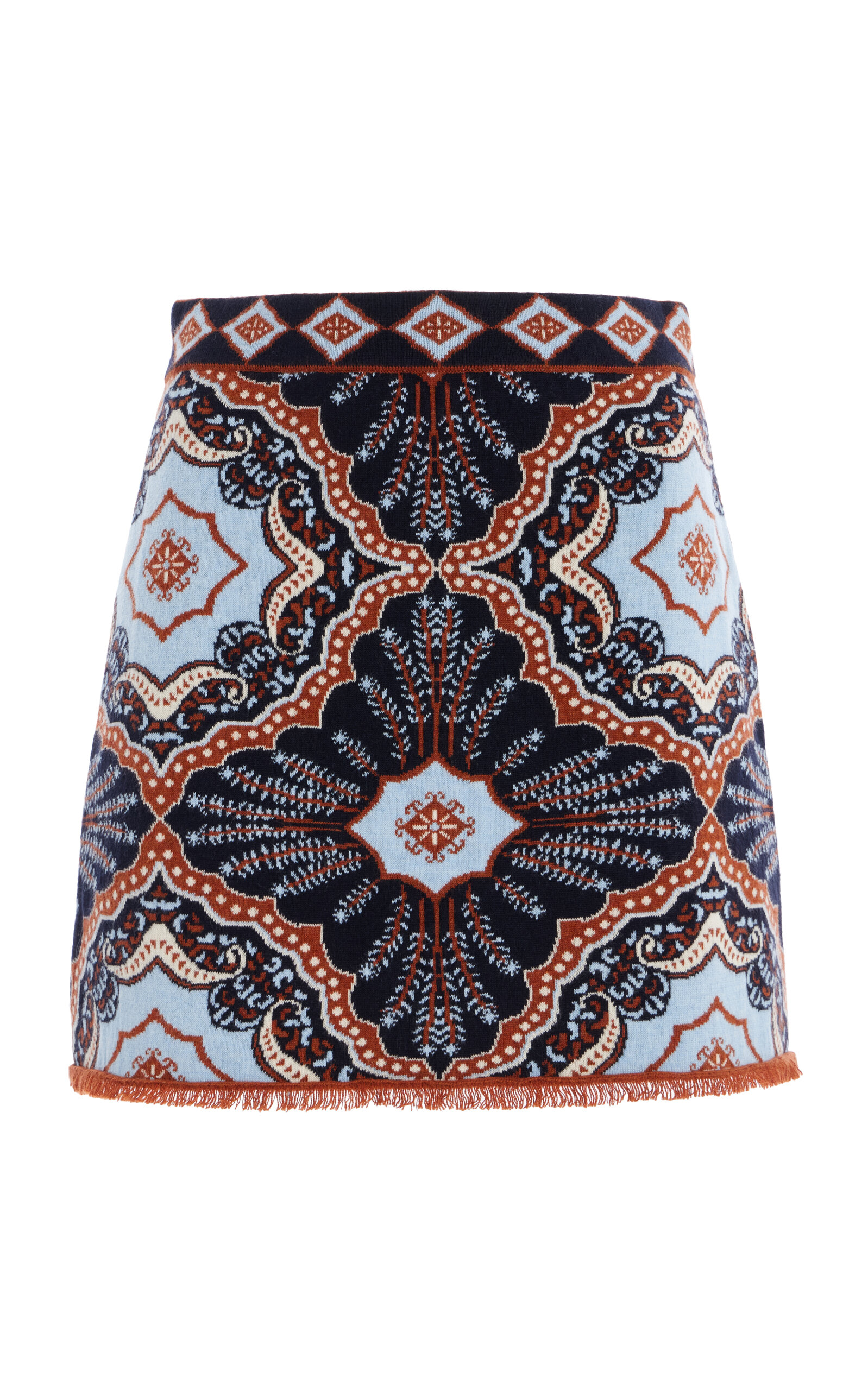 Lindy Printed Wool-Cashmere Mini Skirt