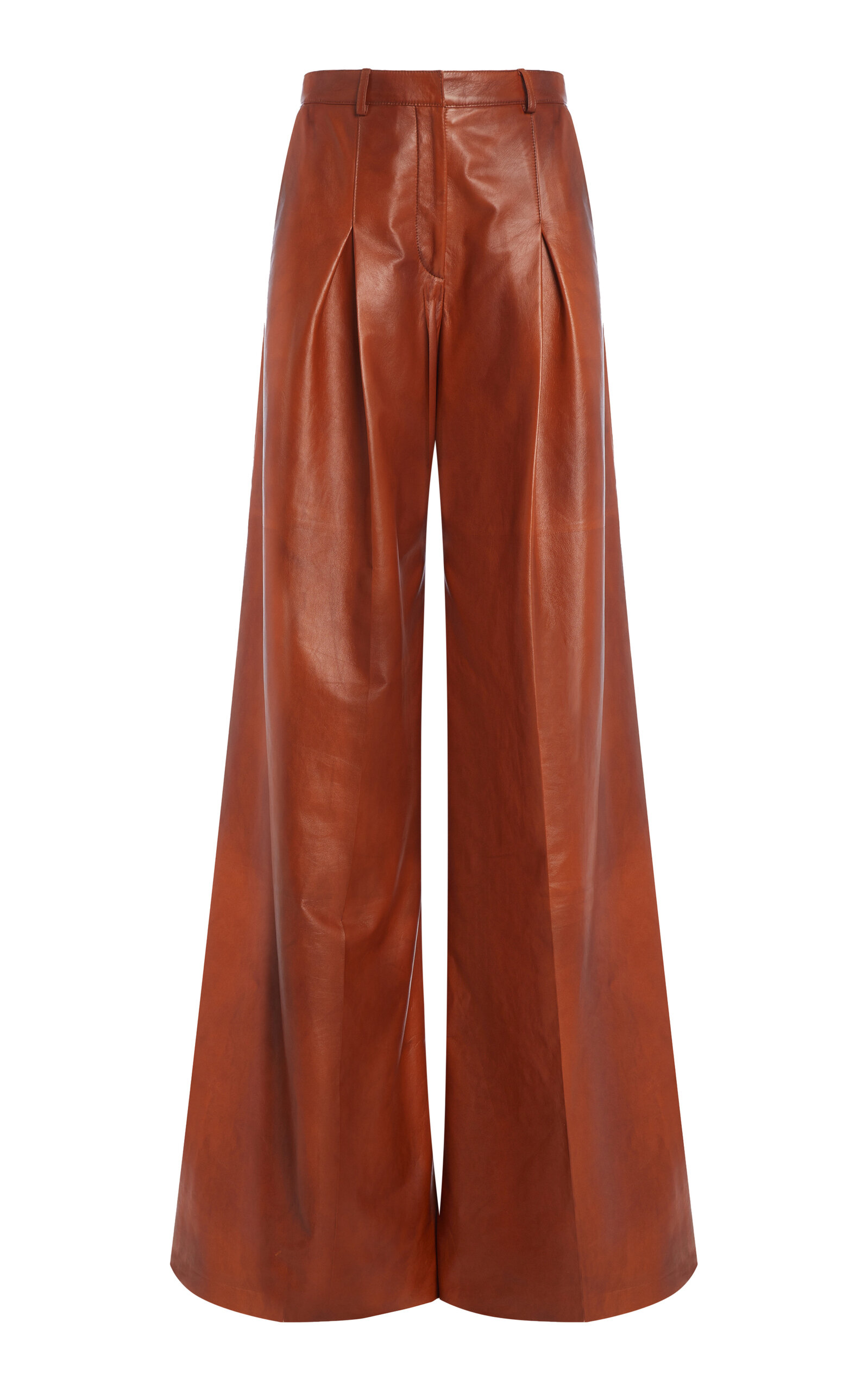 Leather Wide-Leg Pants