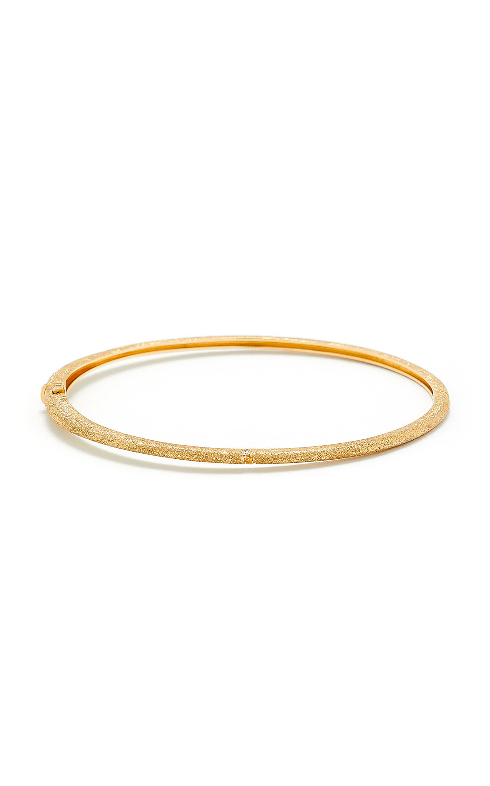 Mini Glitter 9K Yellow Gold Diamond Bangle