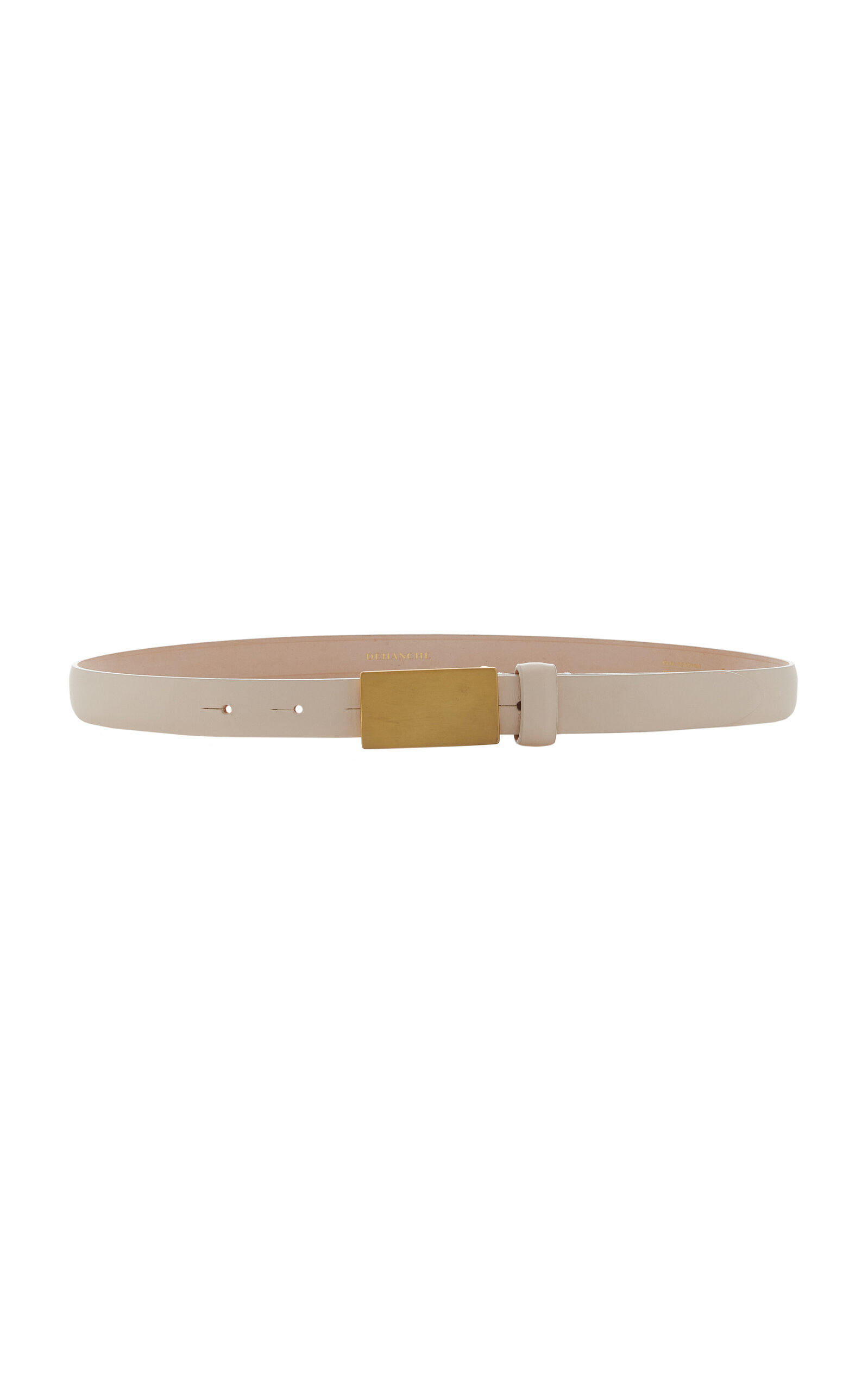 Shop Dehanche Signet Leather Belt In Ivory