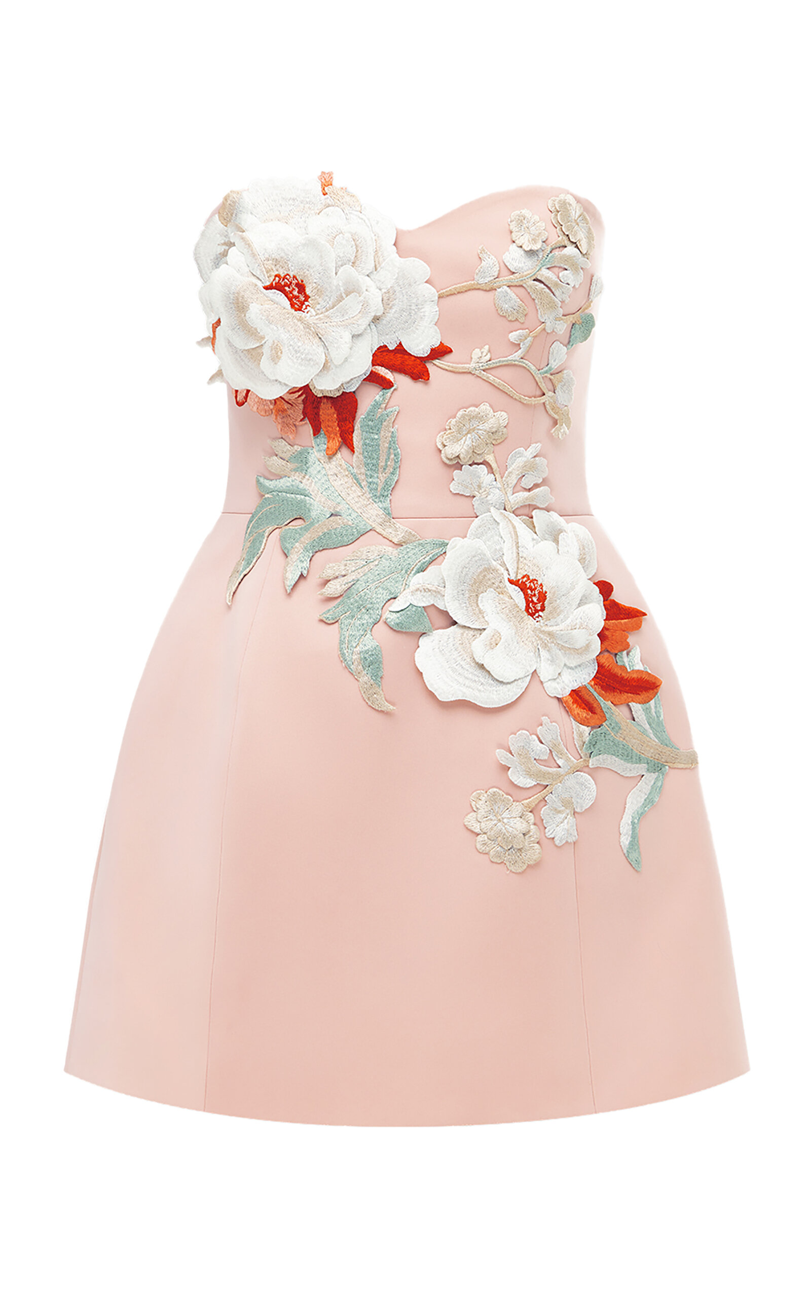 Rosario Floral-Appliquéd Crepe Mini Dress