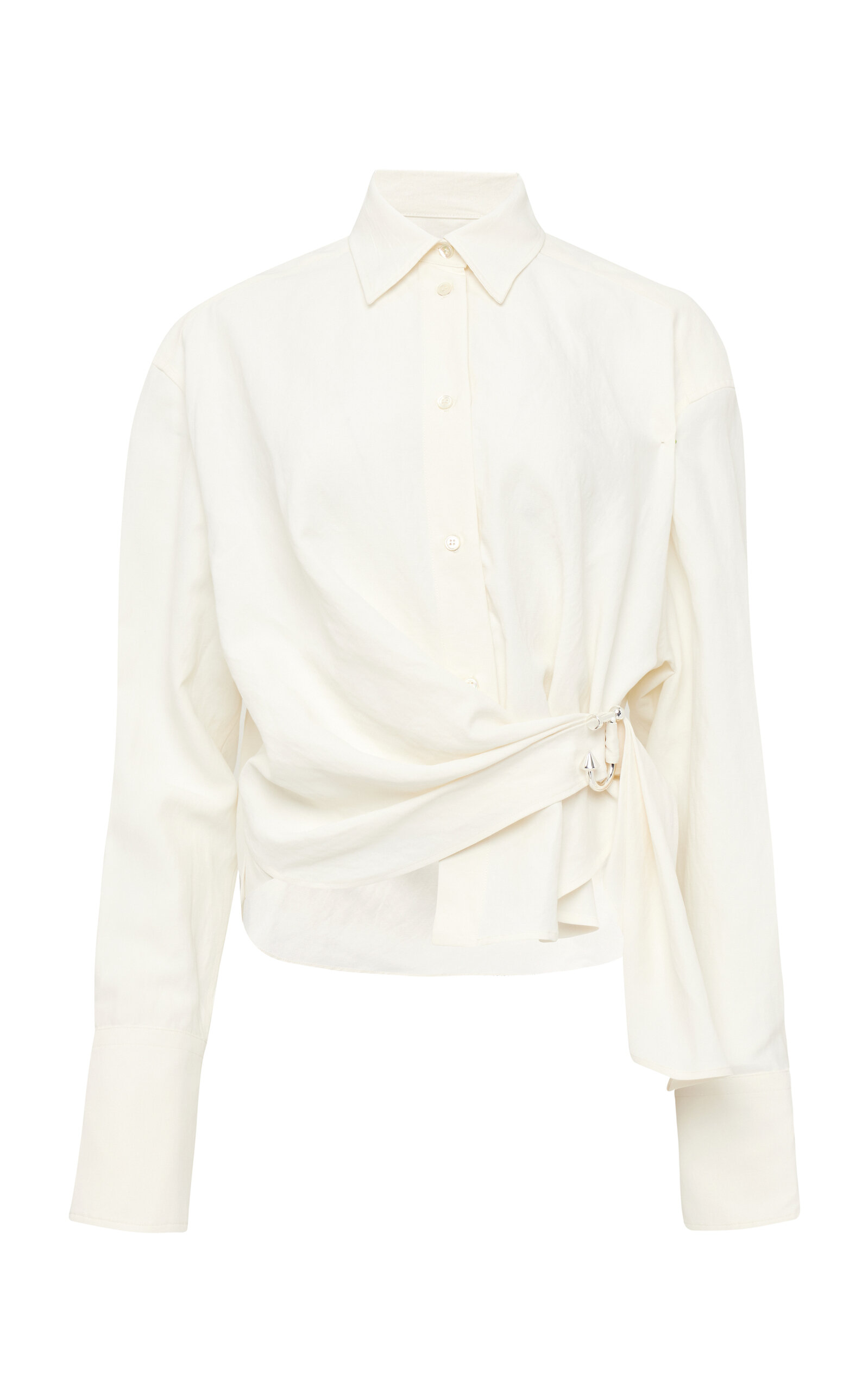 Gathered Poplin Shirt