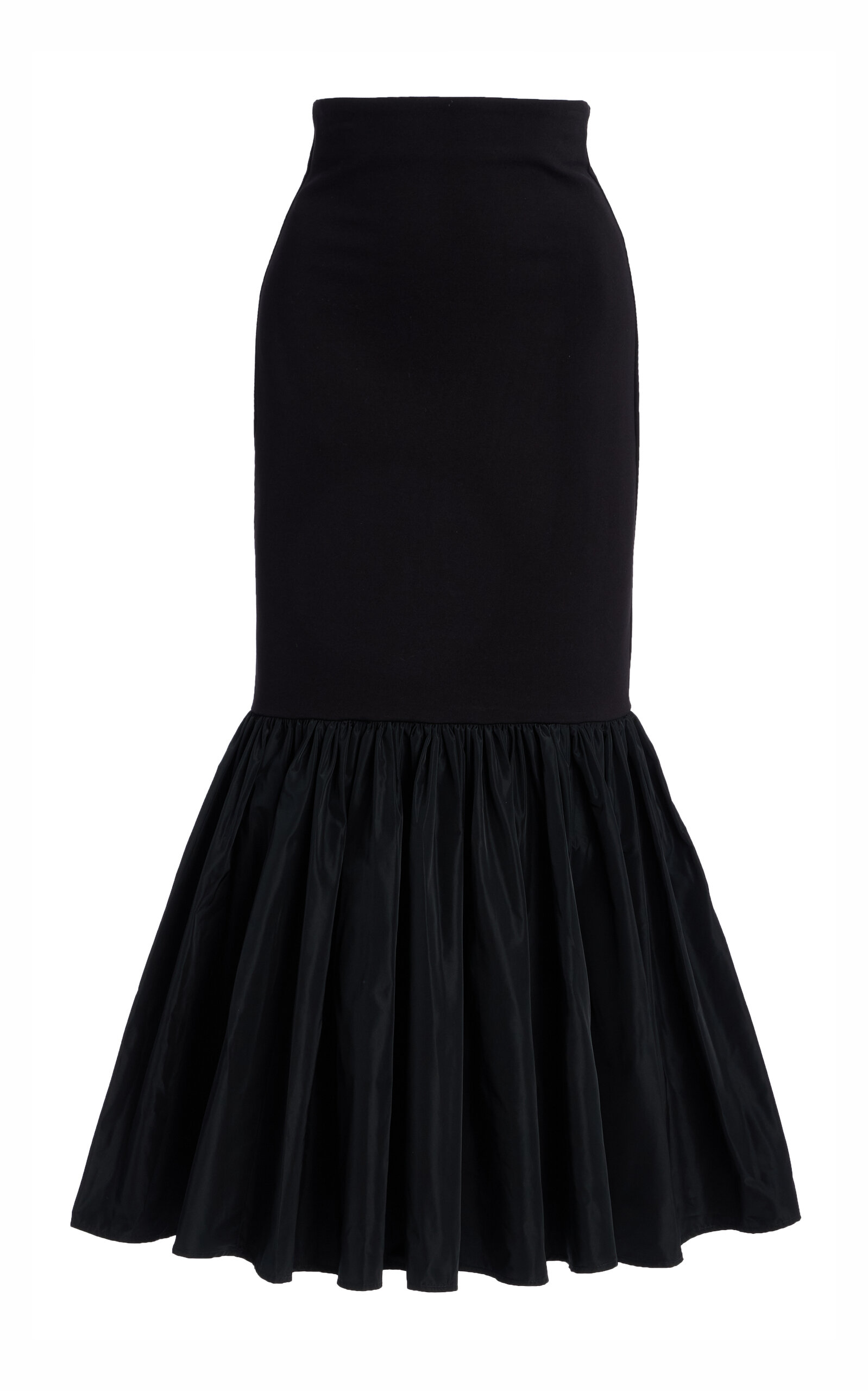 Hawthorne Flared Taffeta-Knit Midi Skirt