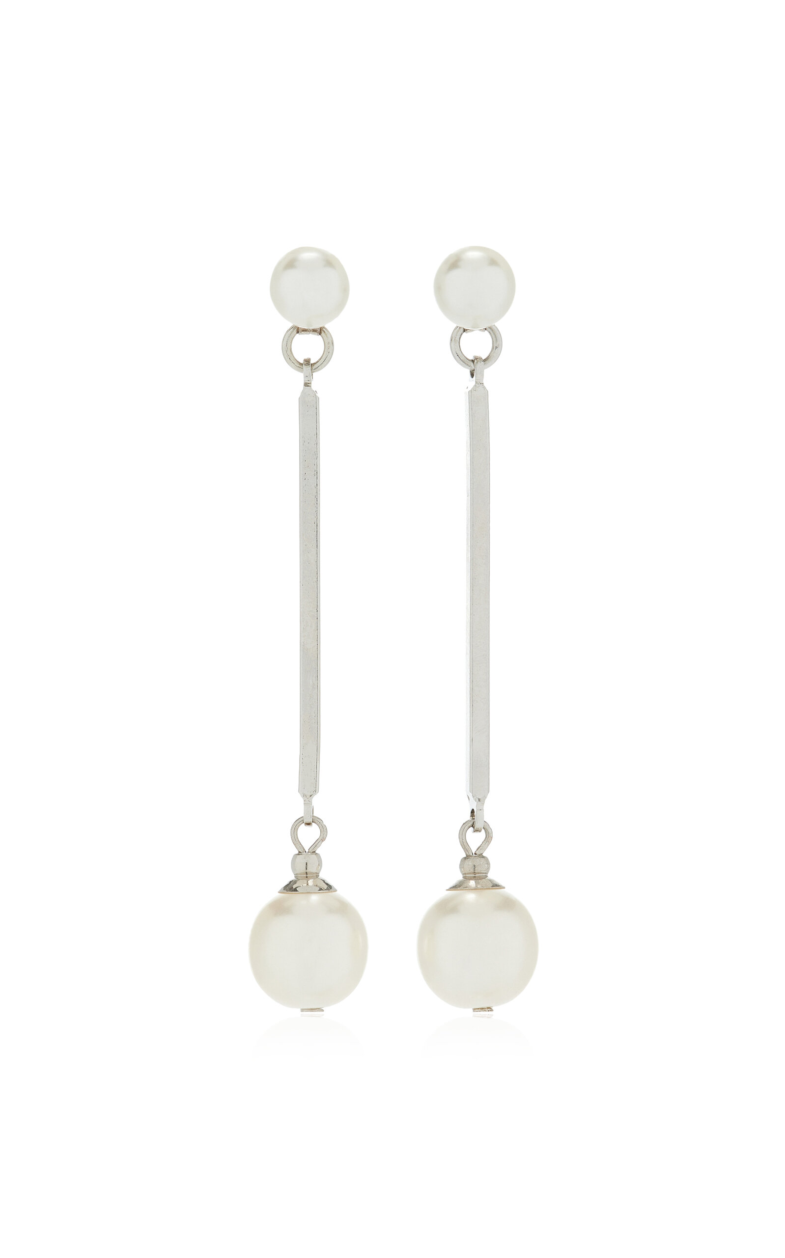 Exclusive Silver-Tone Pearl Earrings