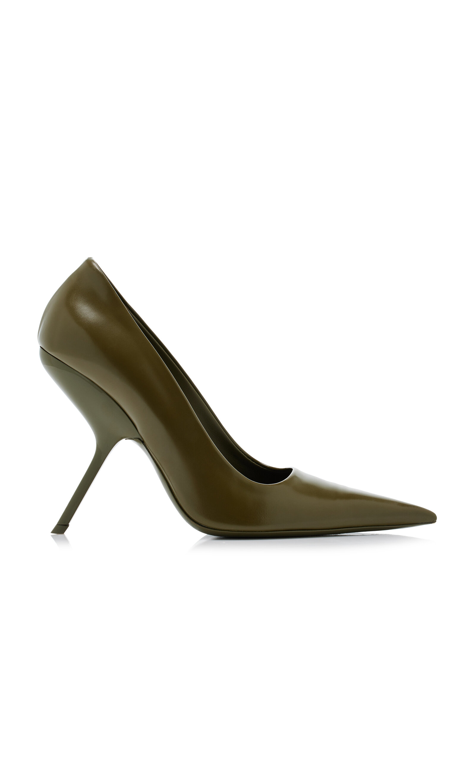 Shop Ferragamo Eva Leather Pumps In Dark Green