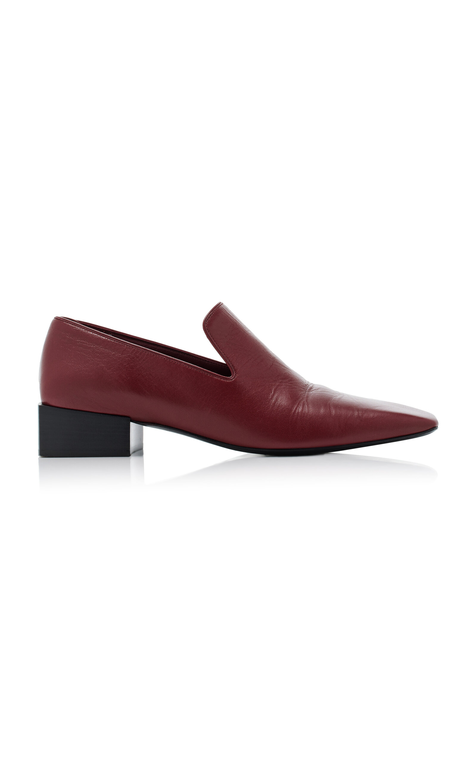 Shop Ferragamo Leather Loafers In Burgundy