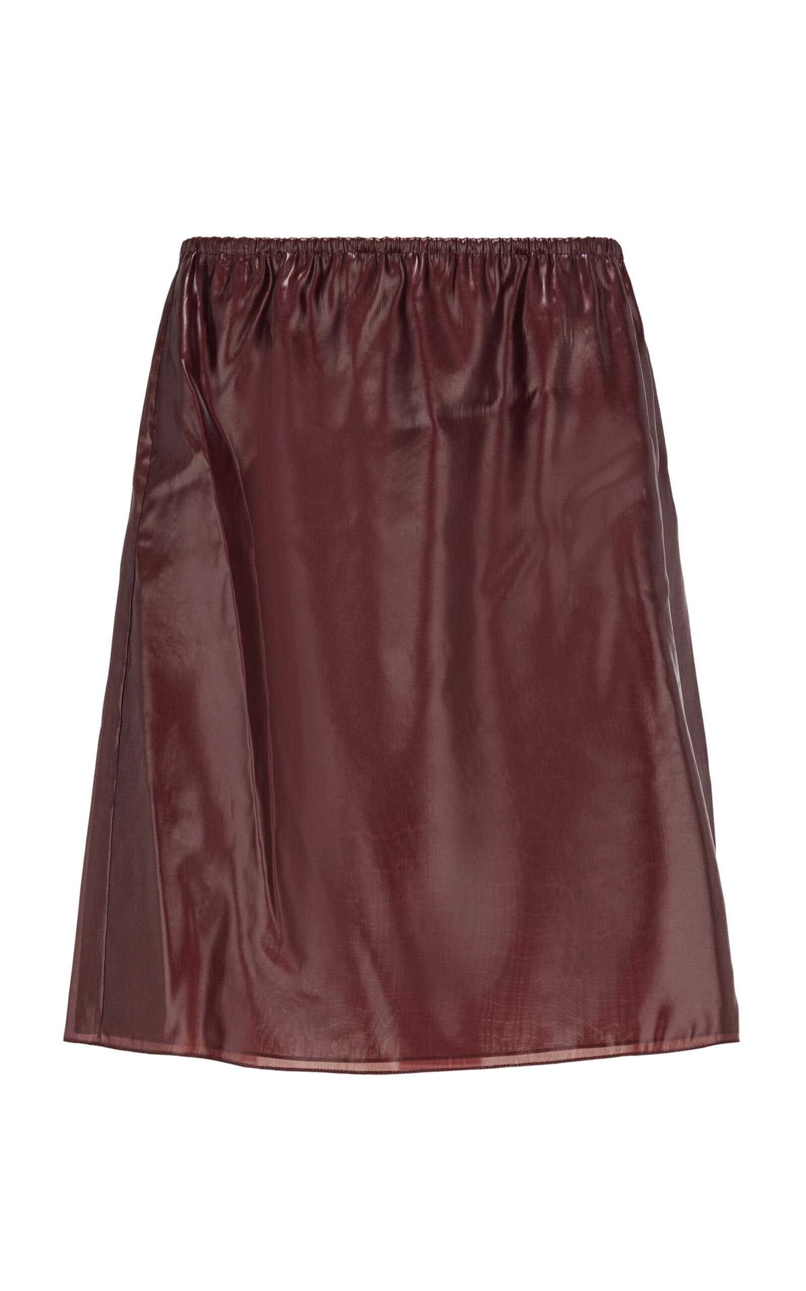 FERRAGAMO METALLIC-CHIFFON MIDI SKIRT 