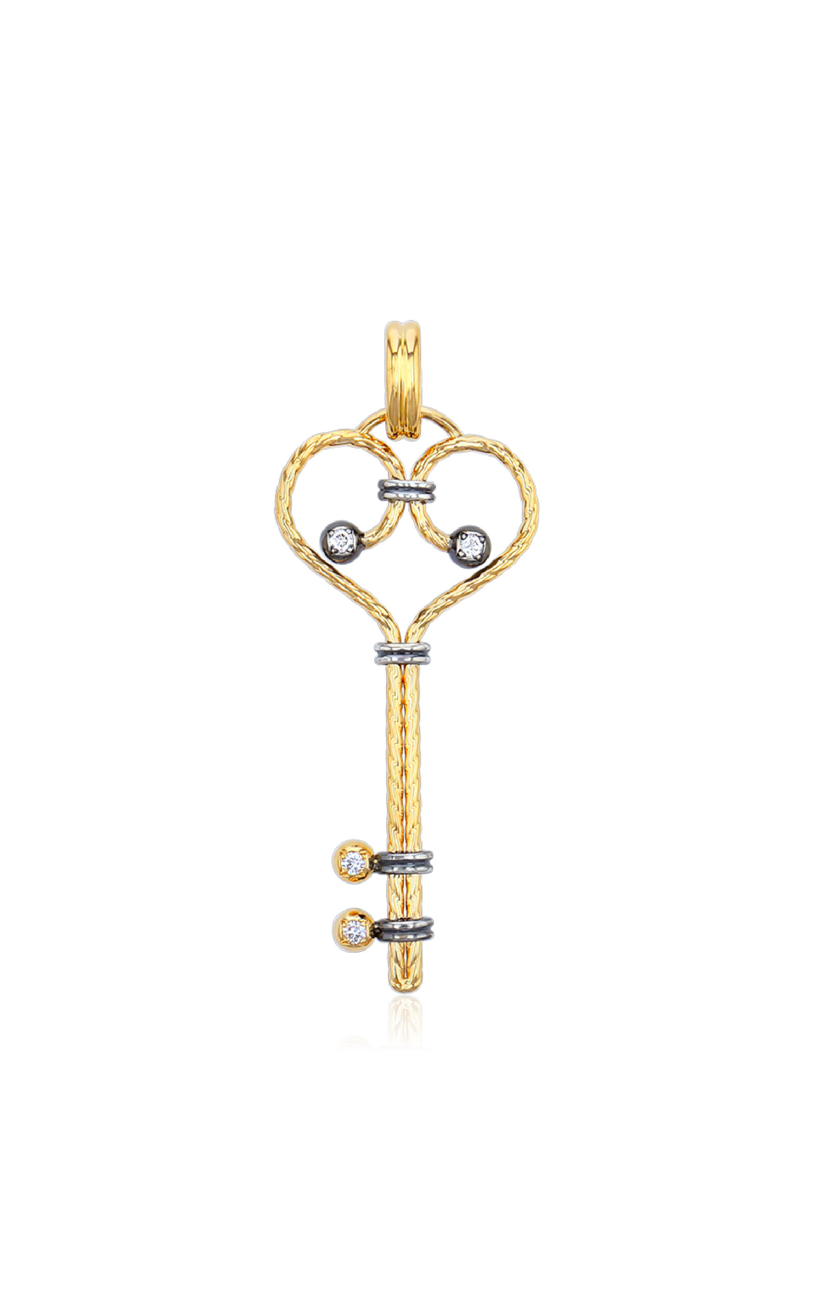 Clé Twist 18K Yellow Gold; Sterling Silver Diamond Charm