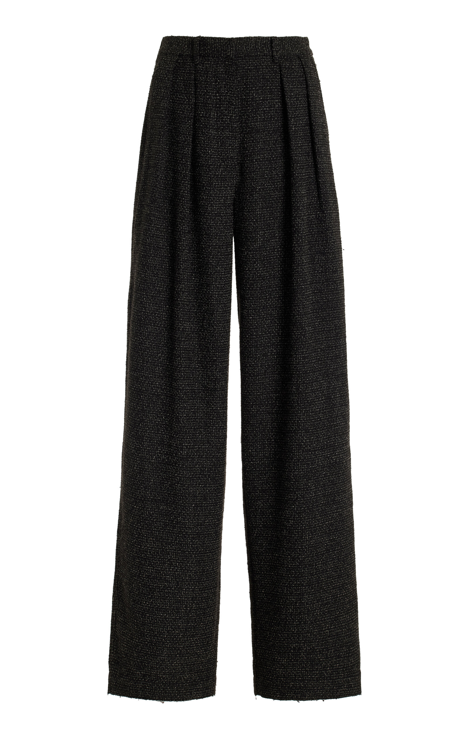 Shop Proenza Schouler White Label Pleated Melange Wide-leg Pants In Grey