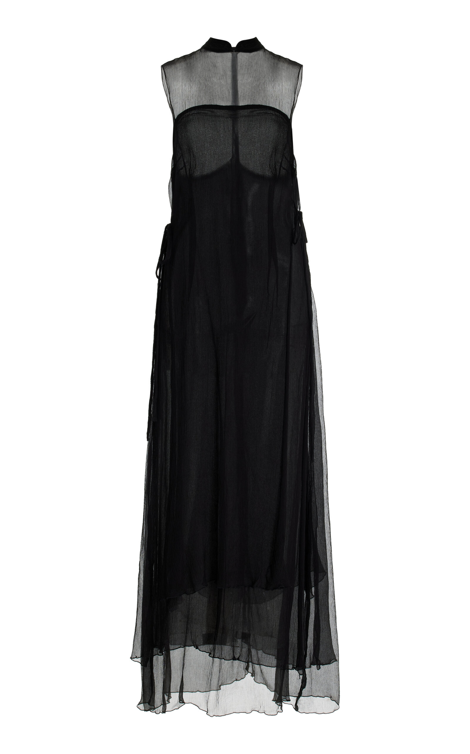 Shop All That Remains Ola Crinkled Silk Maxi Dress In Black